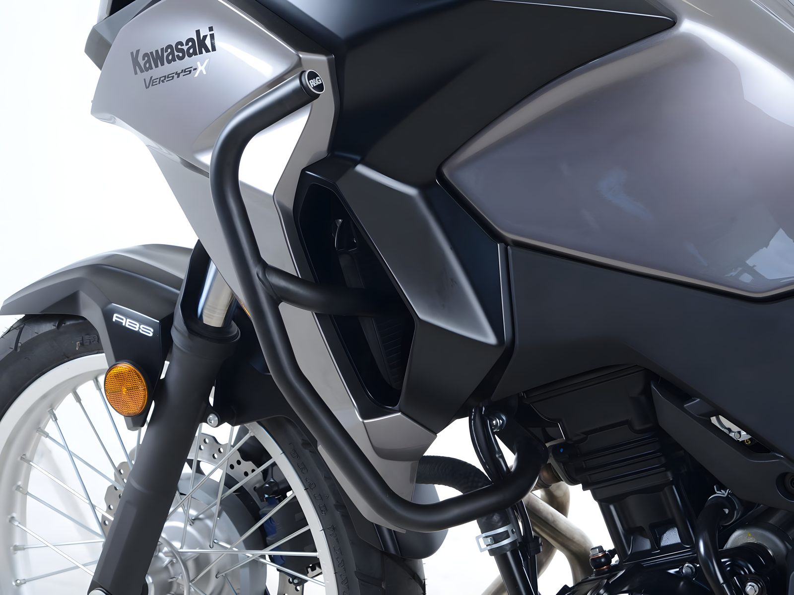 BARRE PARAMOTORE PROTEZIONE ADVENTURE R&G PER KAWASAKI VERSYS-X 300 2017 > 2020 NERO