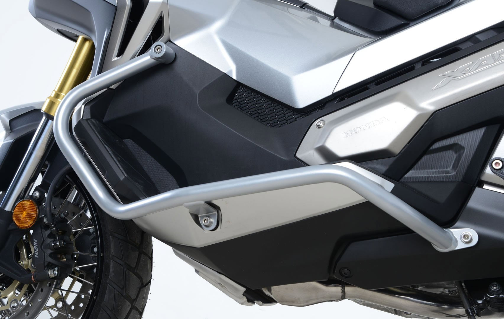 BARRE PARAMOTORE PROTEZIONE ADVENTURE R&G PER HONDA X-ADV 750 2020 ARGENTO PROTEZIONE MOTORE