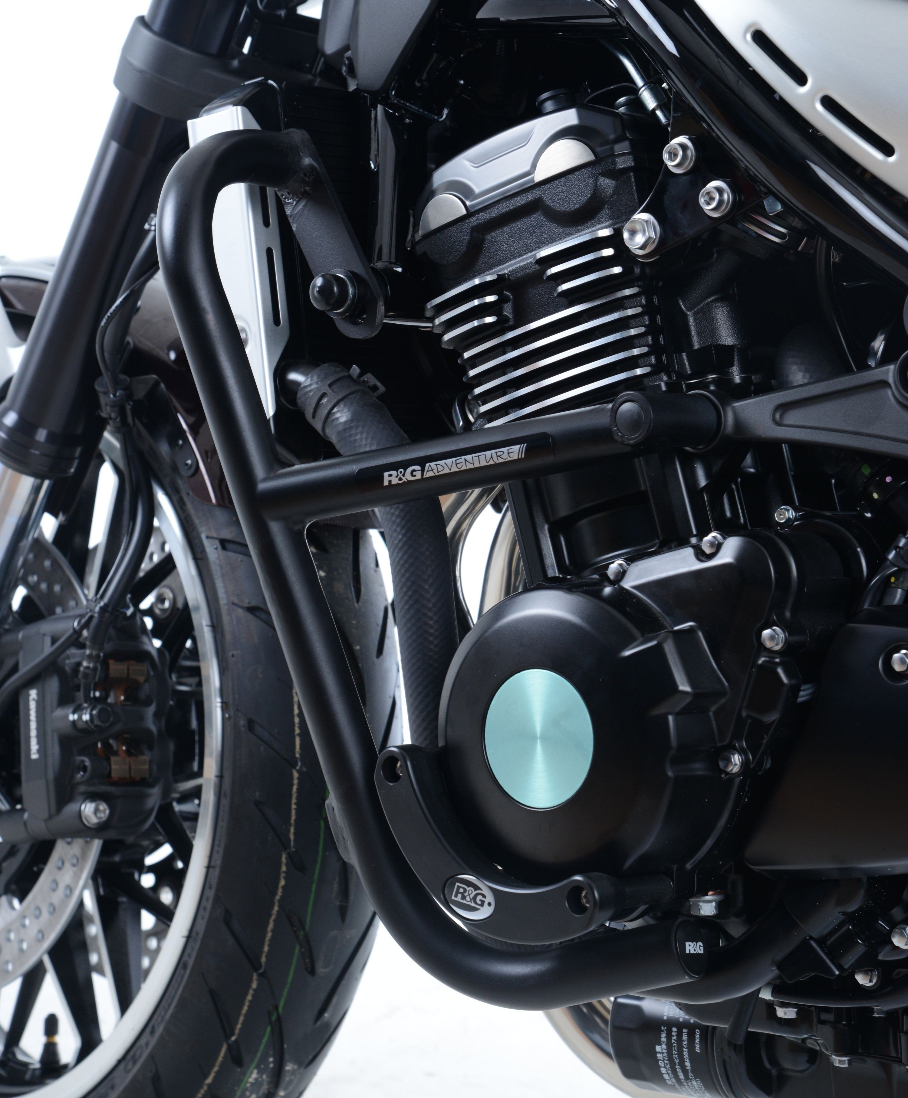 BARRE PARAMOTORE PROTEZIONE ADVENTURE R&G PER KAWASAKI Z 900 RS 2018 > 2020 NERO