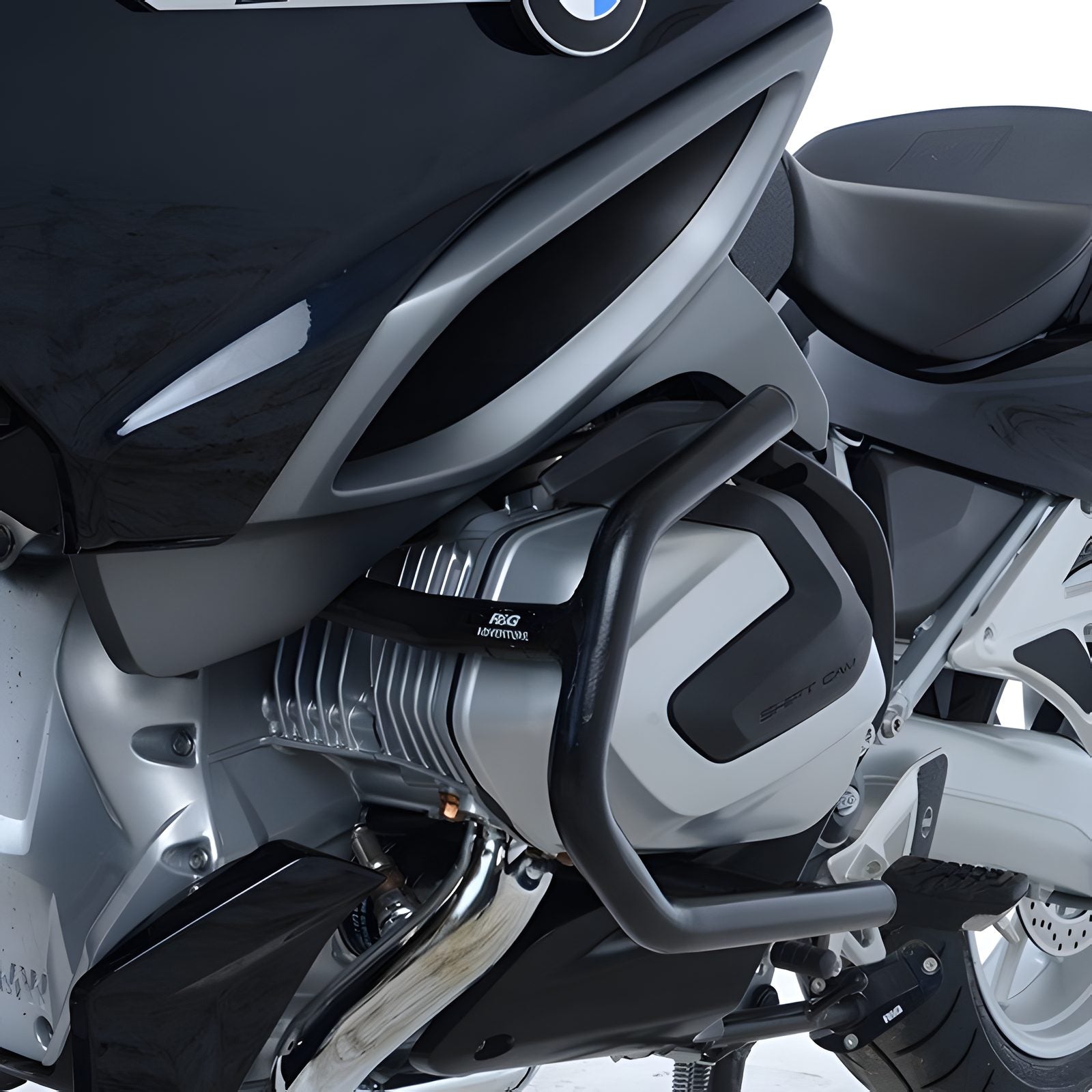 BARRE PARAMOTORE PROTEZIONE ADVENTURE R&G PER BMW R 1250 RT 2019 2020 ARGENTO