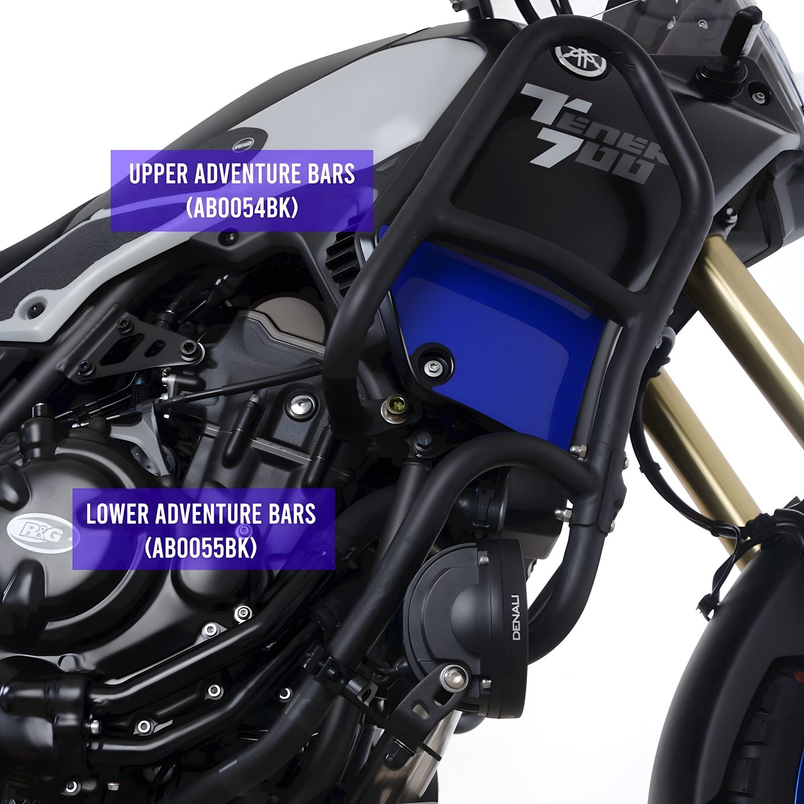 BARRE PARAMOTORE R&G PER YAMAHA TENERE 700 2019 > 2021 NERO PROTEZIONE SUPERIORE