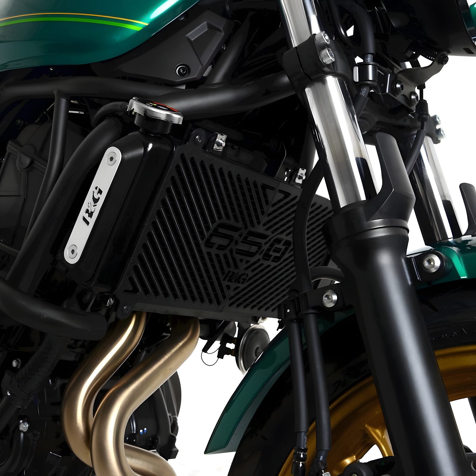 PROTEZIONE RADIATORE CON LOGO R&G PER KAWASAKI NINJA 650 2017 > 2024 NERO