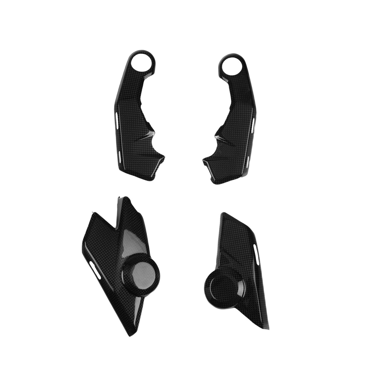 PROTEZIONI TELAIO IN CARBONIO LIGHTECH COMPATIBILE PER DUCATI MULTISTRADA V4 2021 > 2024 COPPIA NERO LUCIDO CARD0250