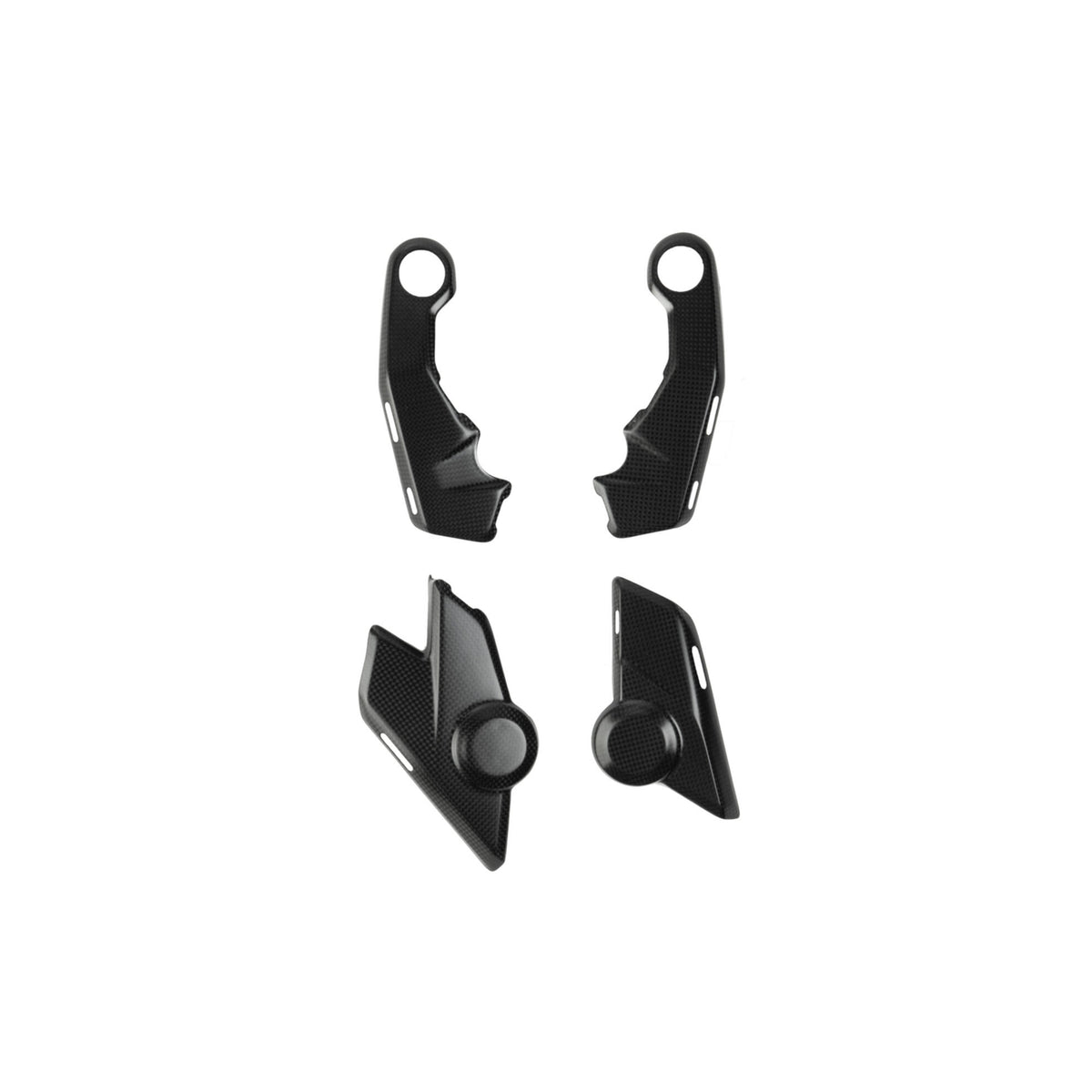 PROTEZIONI TELAIO IN CARBONIO LIGHTECH COMPATIBILE PER DUCATI MULTISTRADA V4 2021 > 2024 COPPIA NERO OPACO CARD0250M