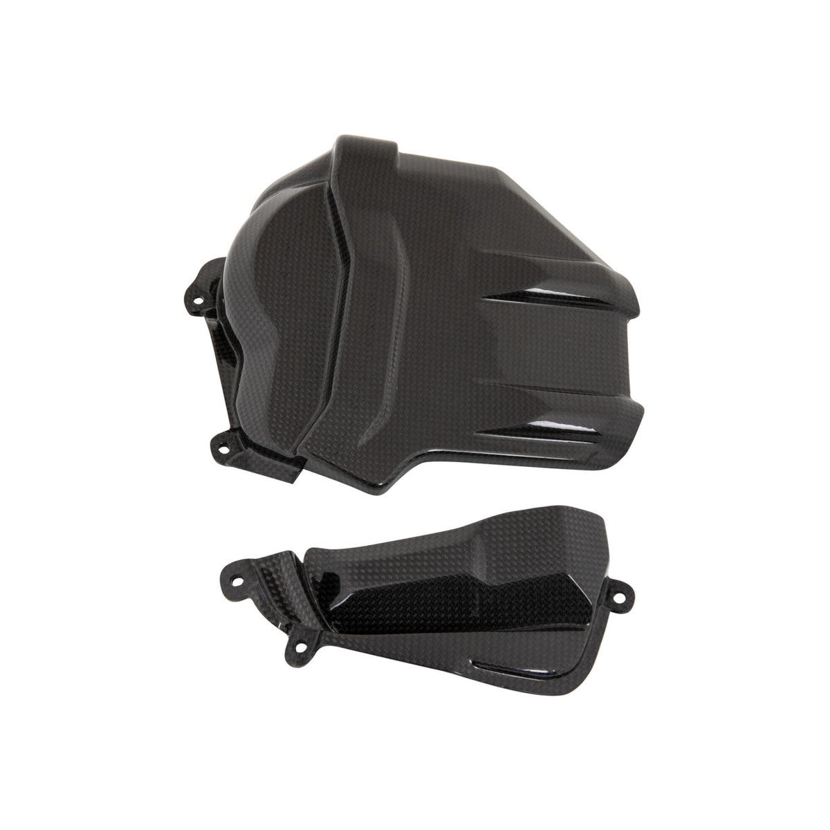 KIT PROTEZIONE CARTER MOTORE IN CARBONIO COPERTURA LIGHTECH COMPATIBILE PER DUCATI PANIGALE V4 2018 > 2026 COPPIA NERO OPACO CARD0841M