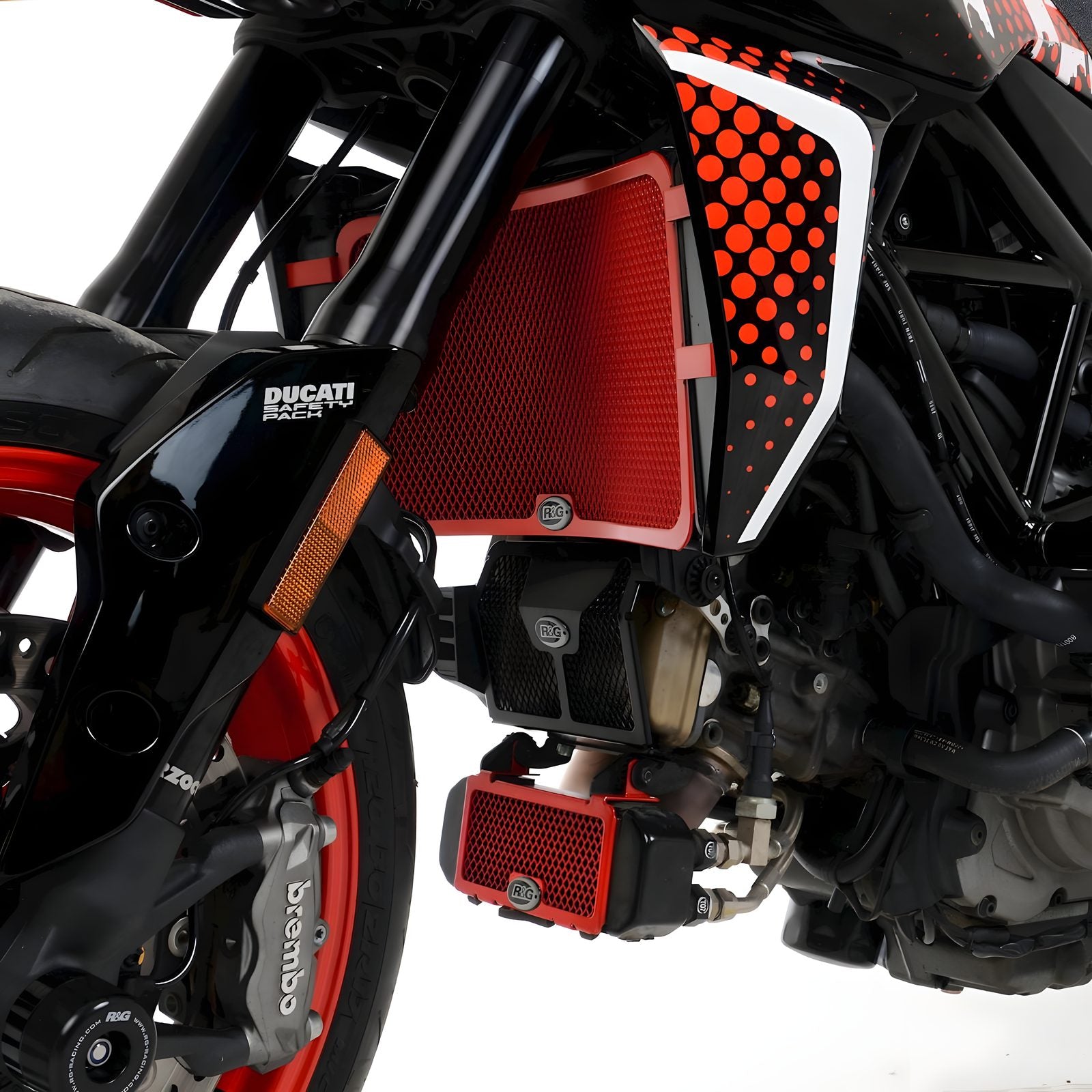 PROTEZIONE ANTERIORE CILINDRO R&G PER DUCATI HYPERMOTARD 950 2019 > 2025 NERO