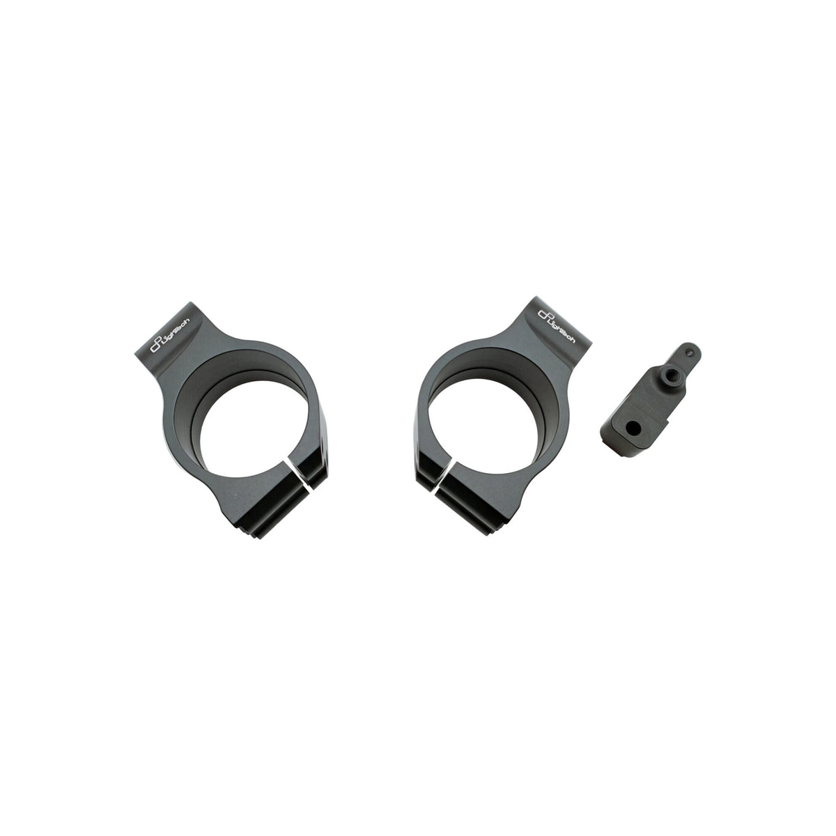 SEMIMANUBRI RACING IN ALLUMINIO CNC Ø53 OFFSET 40 INCLINAZIONE 10° CON SUPPORTO A/S LIGHTECH COMPATIBILE PER DUCATI PANIGALE V4 S 2018 > 2025 COPPIA 275 MM NERO CLP531040