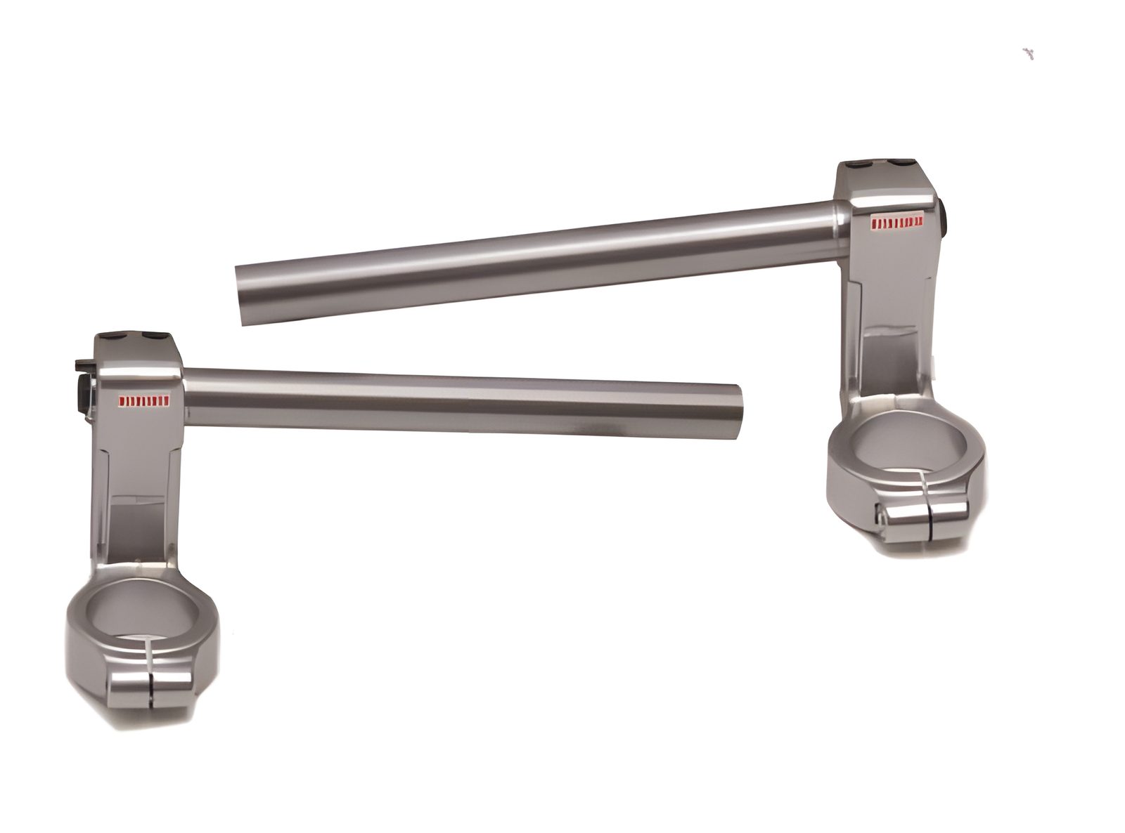 SEMIMANUBRI RIALZATI ACCOSSATO COMPATIBILE PER KAWASAKI ZX-6R 600 1998 > 2002 + 40 MM FORCELLE Ø 41 MM SILVER CP005