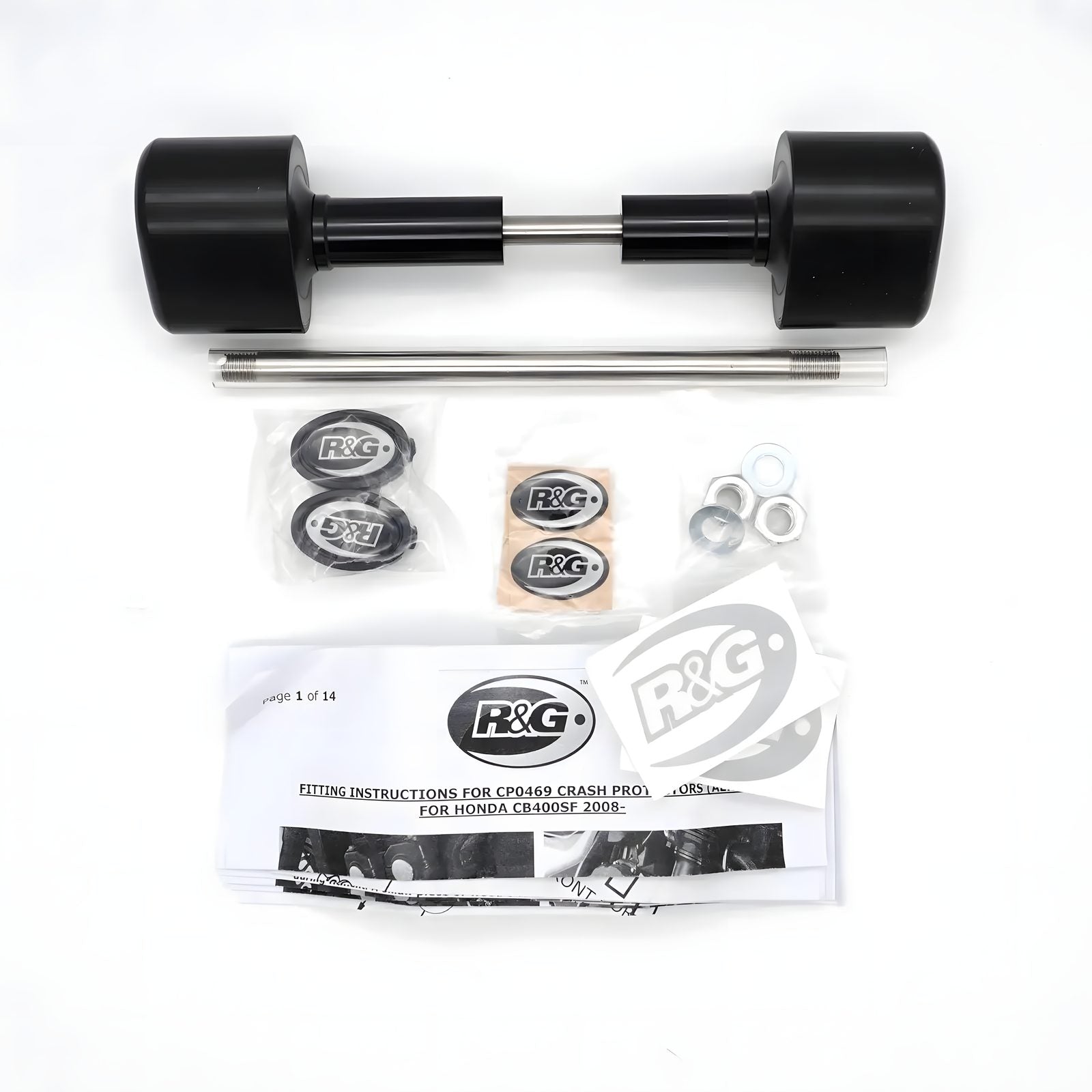 PROTEZIONI TELAIO R&G PER HONDA CB 400SF 2008 NO FORI CARENA NERO CP0469BL