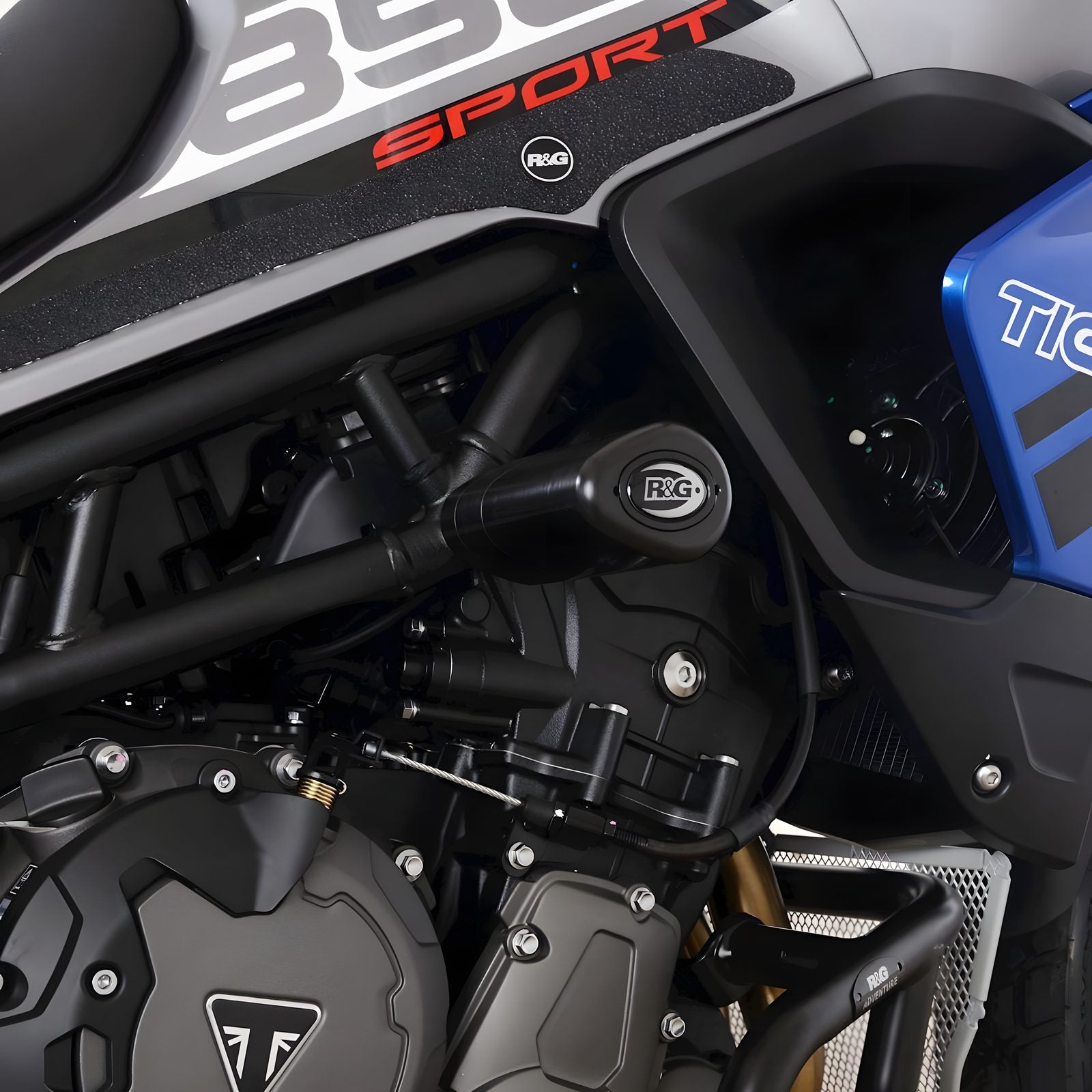 TAMPONI TELAIO R&G PER TRIUMPH TIGER 850 SPORT 2021 NO FORI CARENA NERO CP0515BL