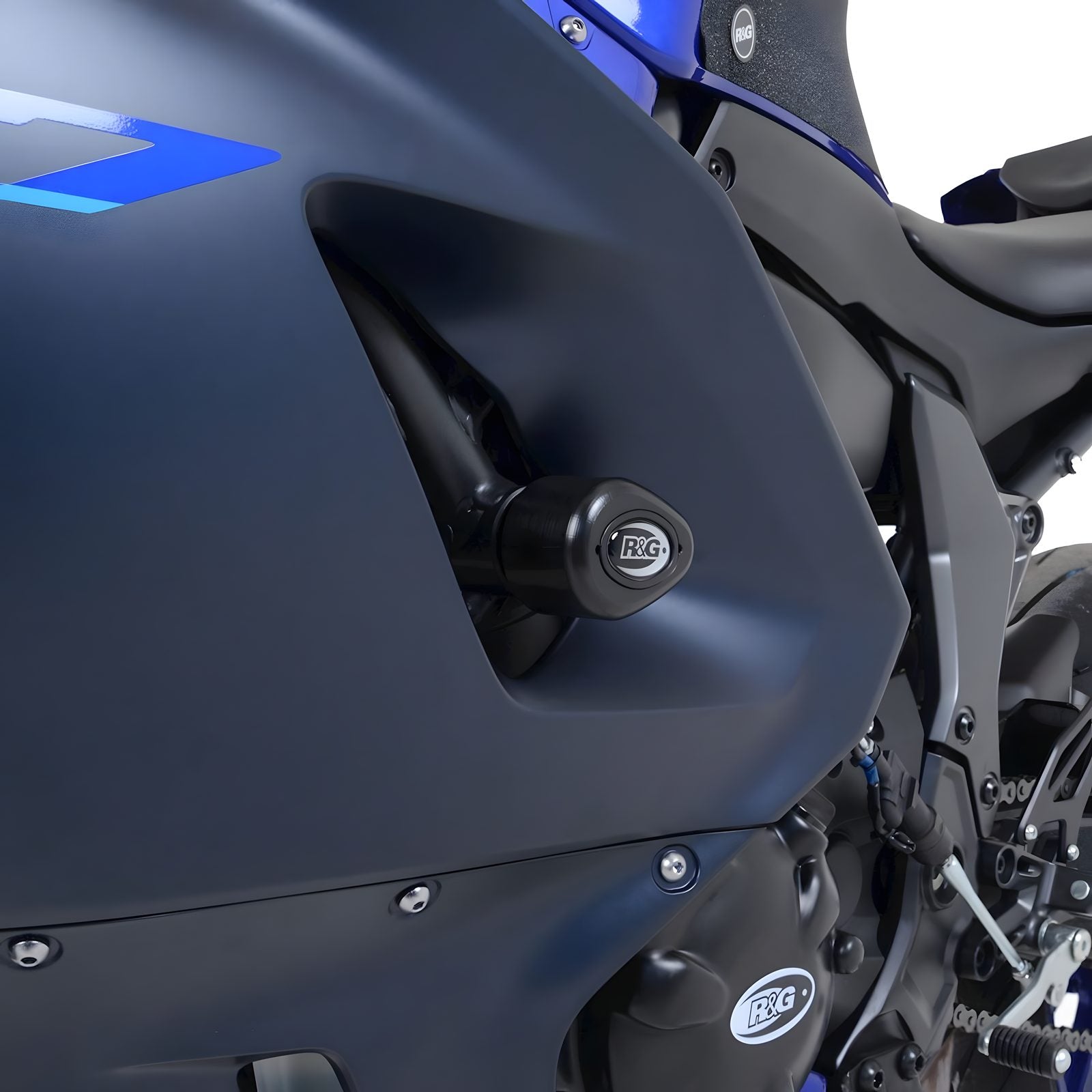 PROTEZIONI TELAIO TAMPONI R&G PER YAMAHA R7 2022 RACE NO FORI CARENA NERO CP0540