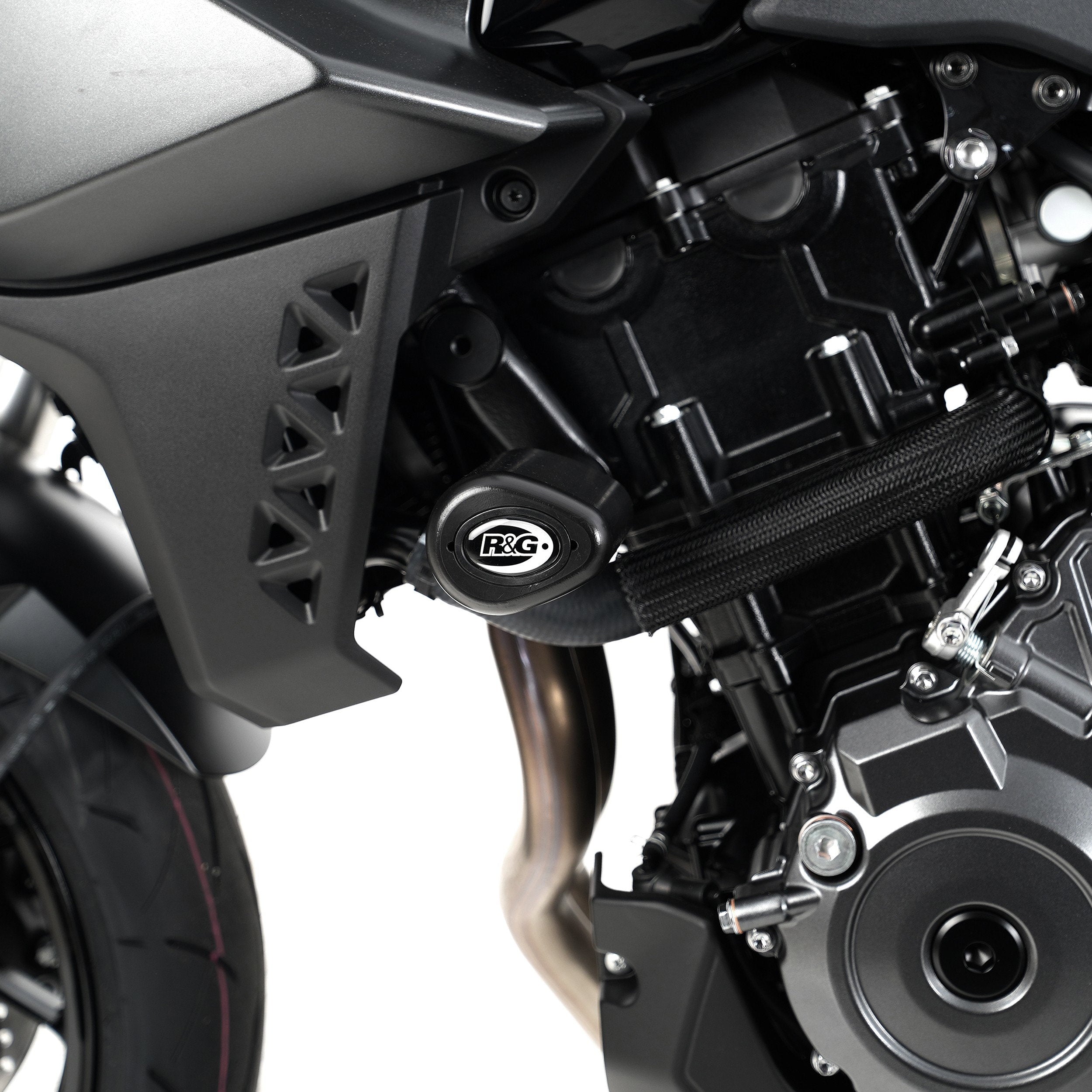 PROTEZIONI TELAIO TAMPONI R&G PER SUZUKI GSX-8S 2023 2024 NO FORI NERO CP0557BL