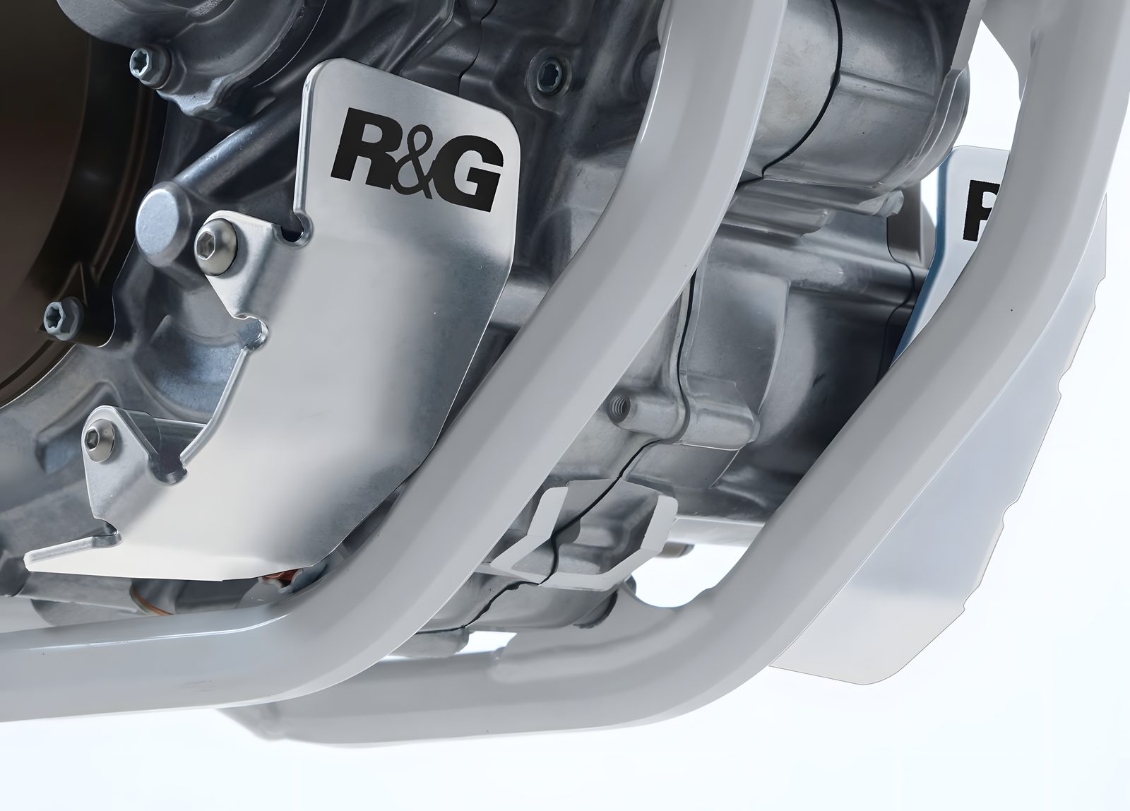 R&G PROTEZIONE CARTER MOTORE PER HUSQVARNA FS 450 2015 > 2018 ARGENTO
