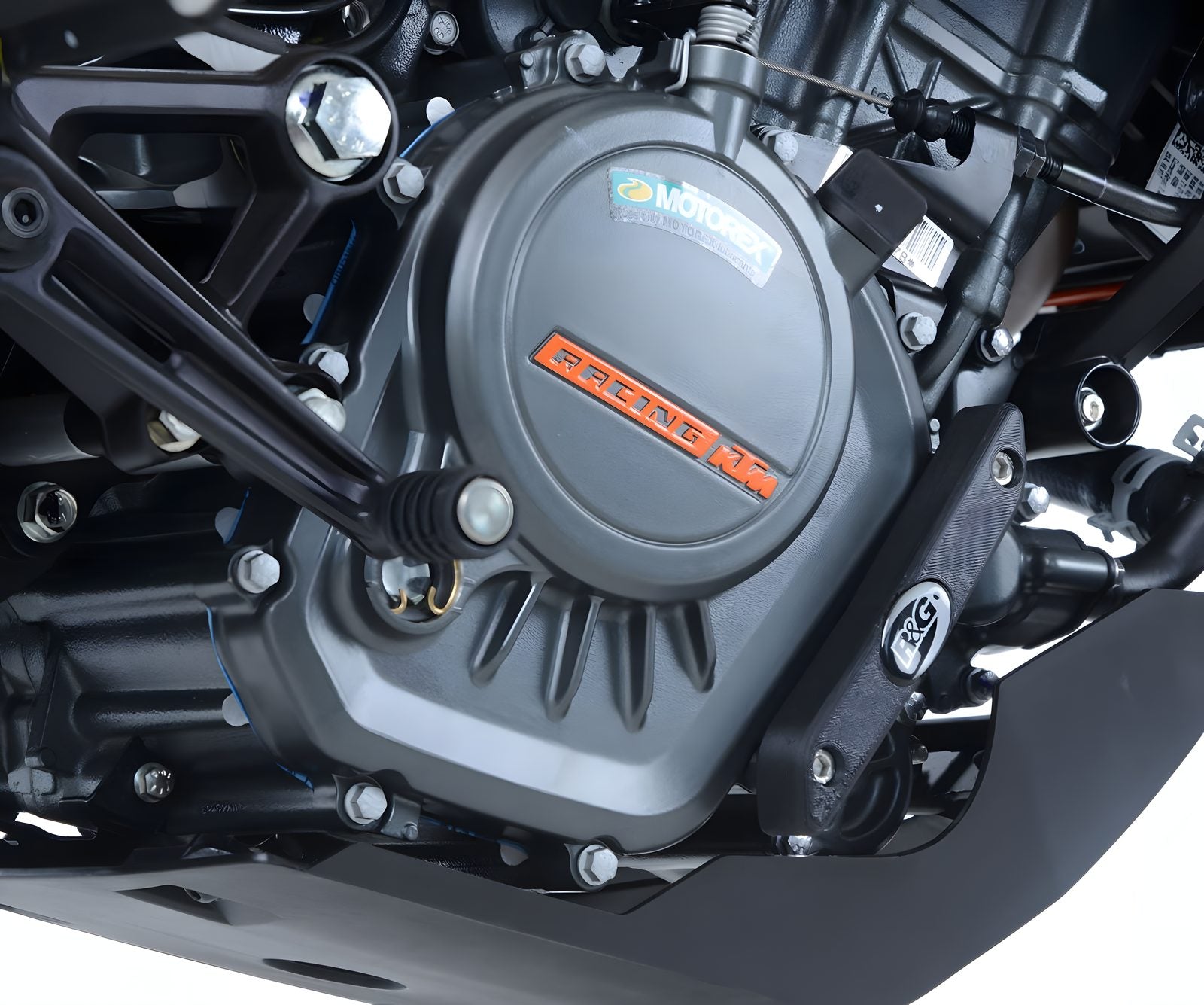 PROTEZIONE CARTER MOTORE R&G PER KTM 125 DUKE 2011 > 2023 NERO ECS0120BK