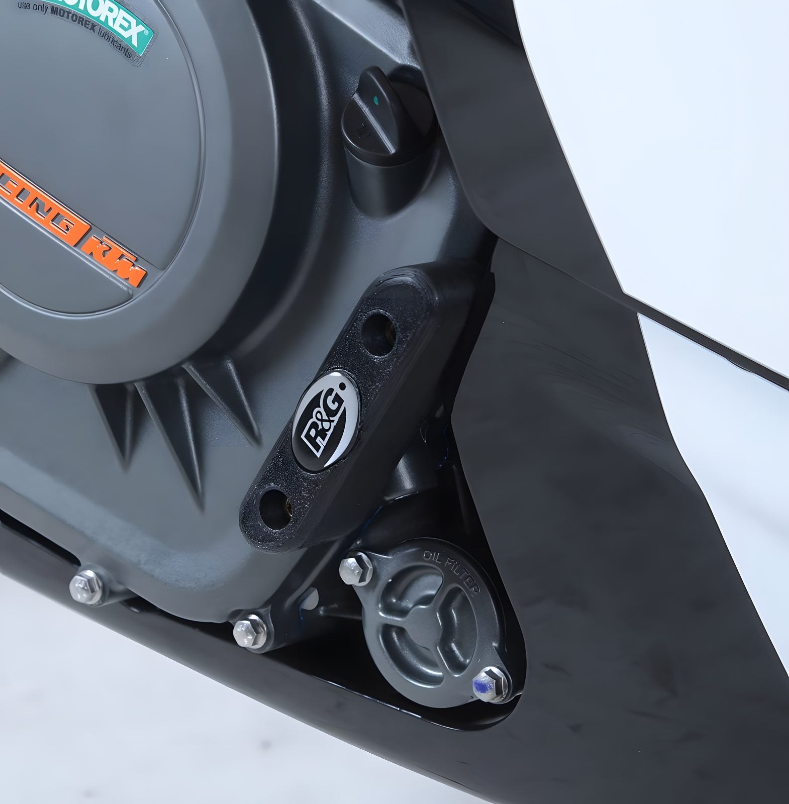 PROTEZIONE CARTER MOTORE R&G PER KTM RC 390 2017 > 2021 NERO ECS0123BK