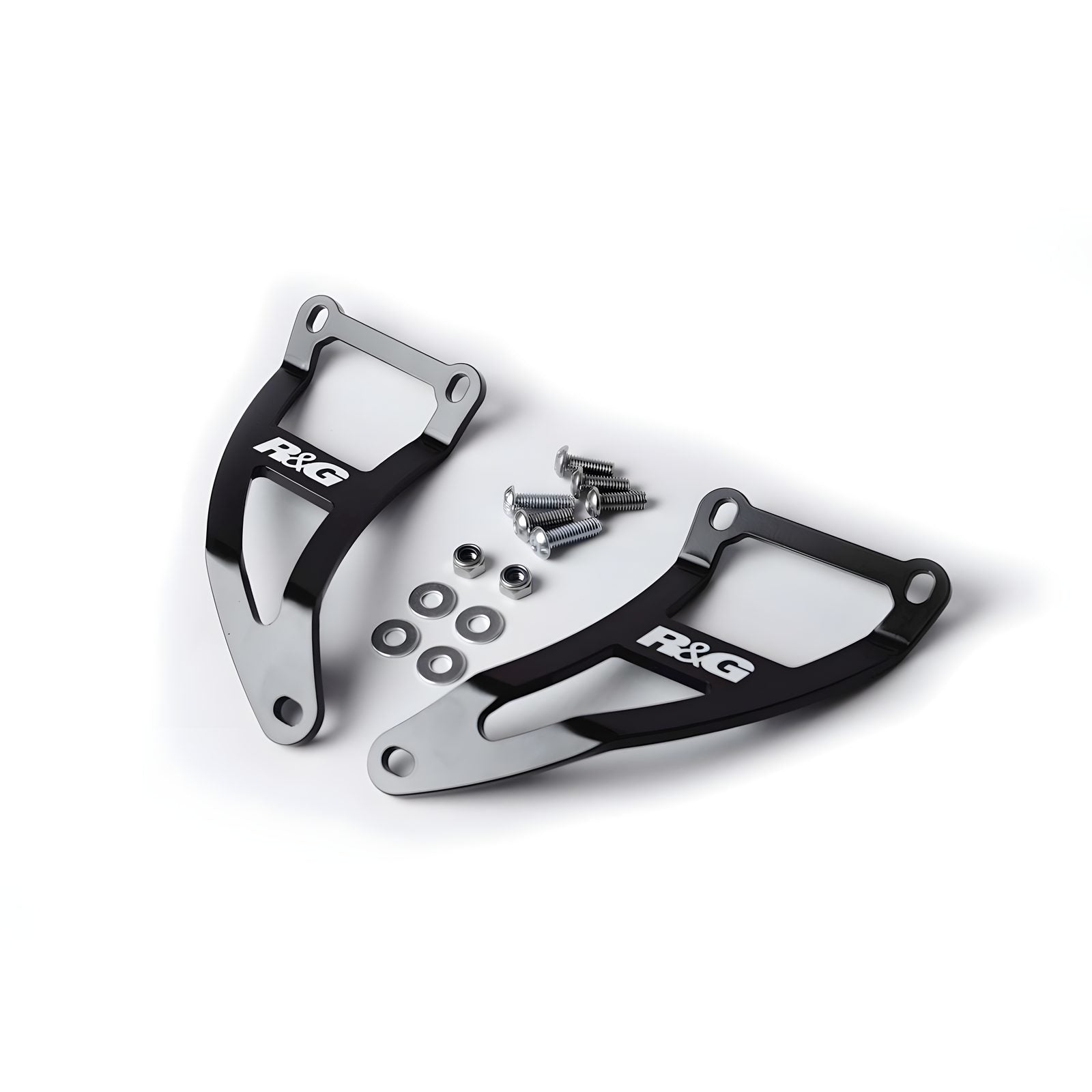 COPPIA STAFFA SCARICO R&G PER SUZUKI SV 1000 FULLFAIROSSO 2003 > 2009 ARGENTO