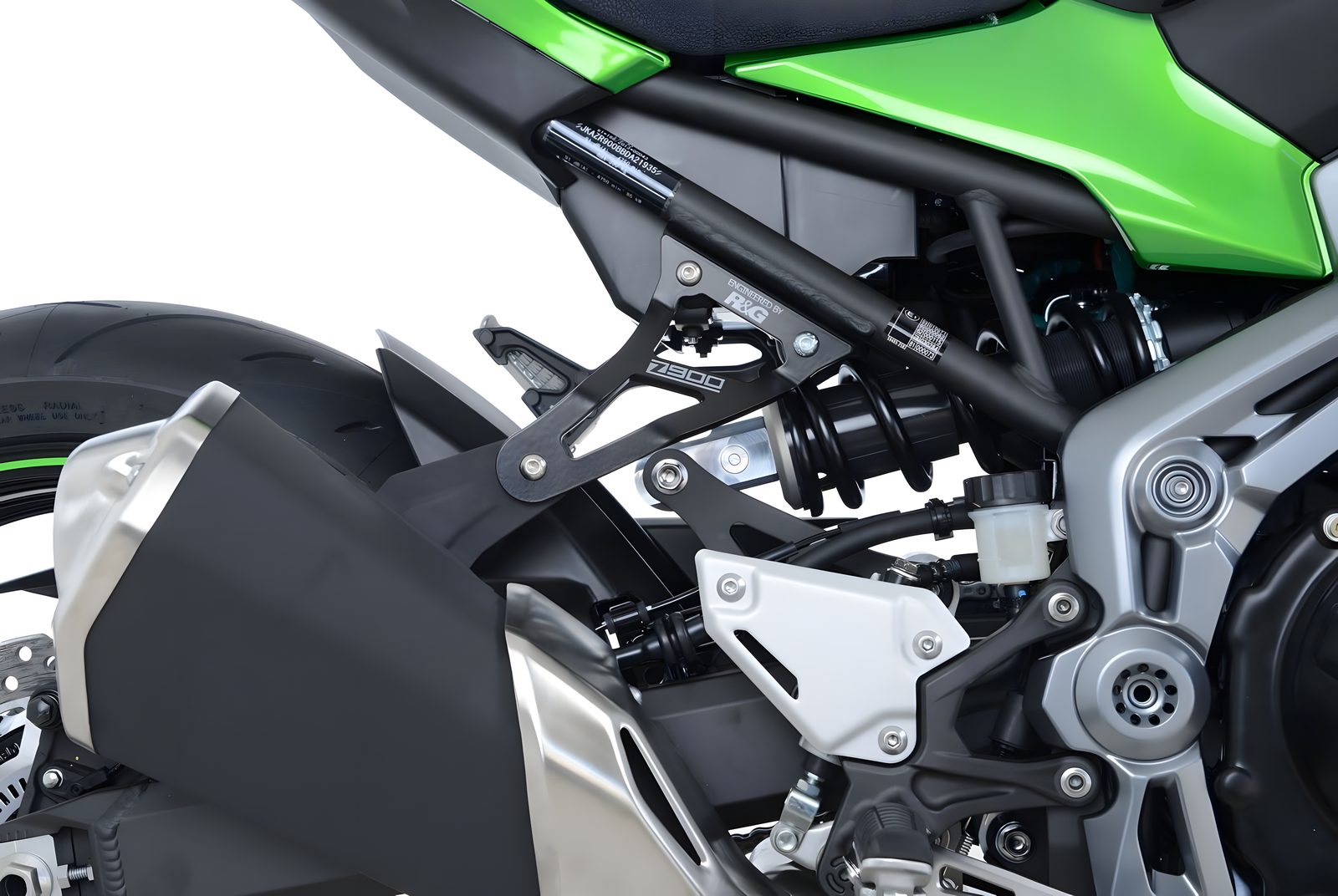 STAFFA SCARICO R&G PER KAWASAKI Z 900 2017 > 2023 NERO KIT EH0074BKA