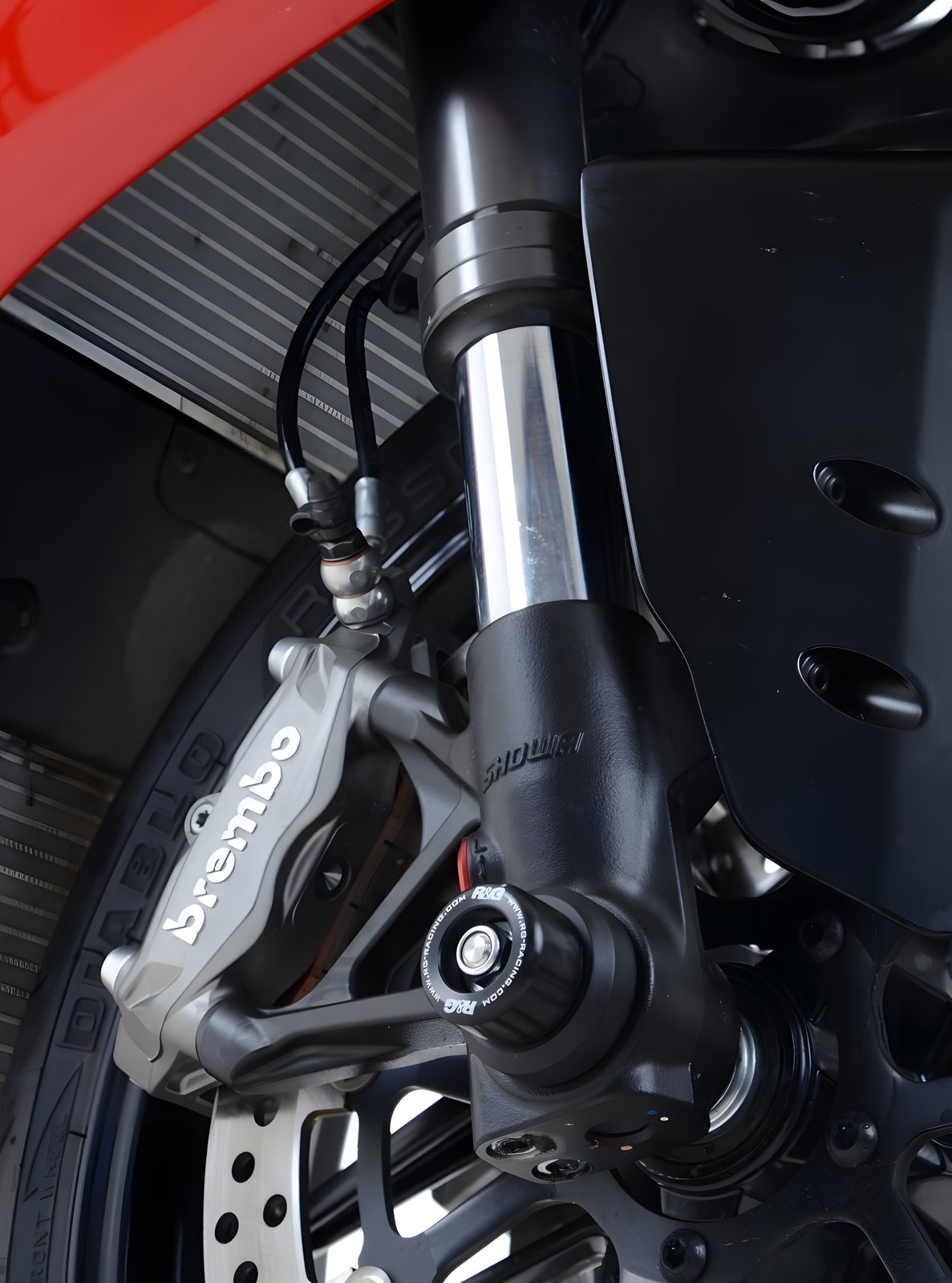 PROTEZIONI PERNO FORCELLA SMALL COPPIA R&G PER DUCATI PANIGALE V2 2020 > 2023