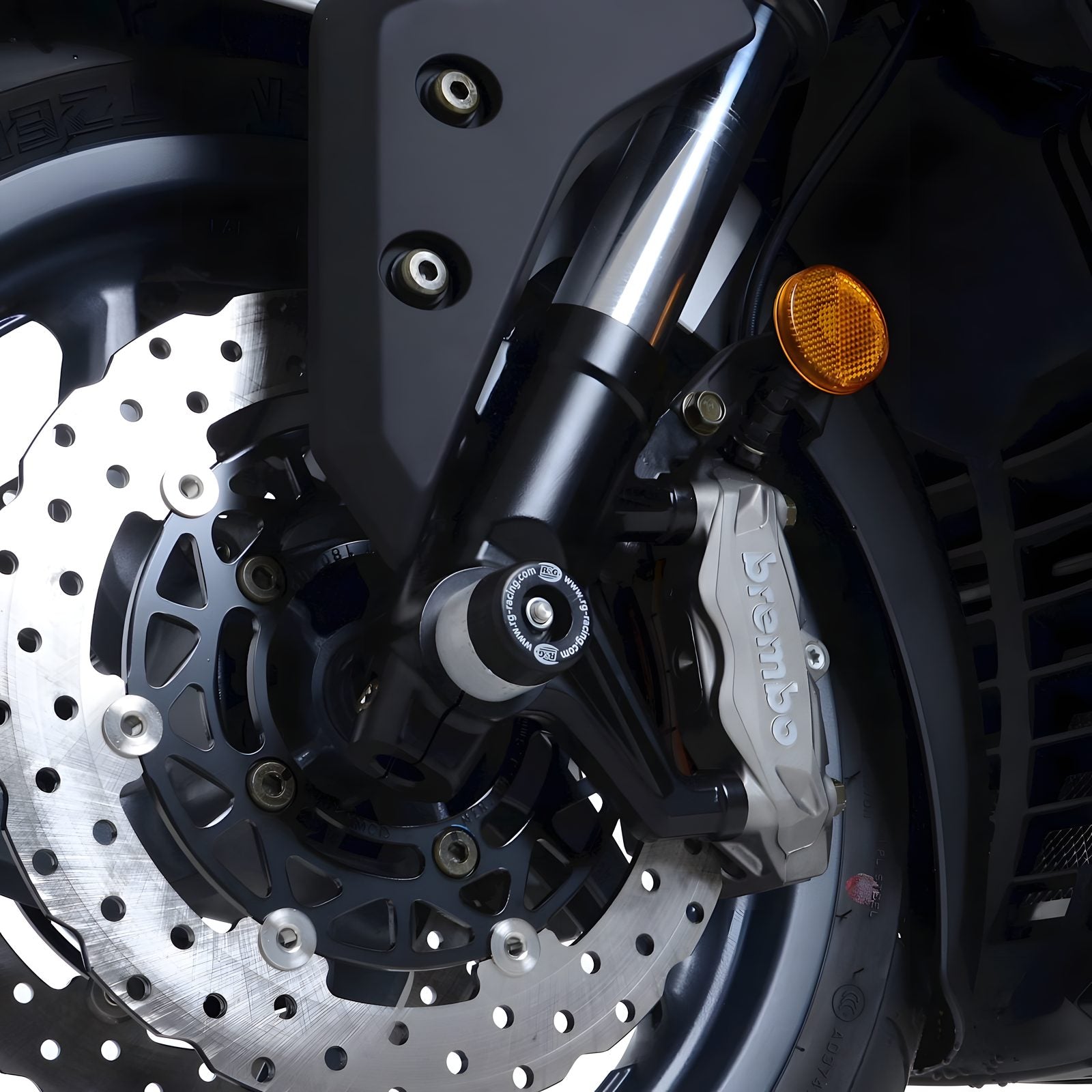 PROTEZIONI PERNO FORCELLA ANTERIORE COPPIA R&G PER KYMCO AK 550 2018 > 2019 NERO