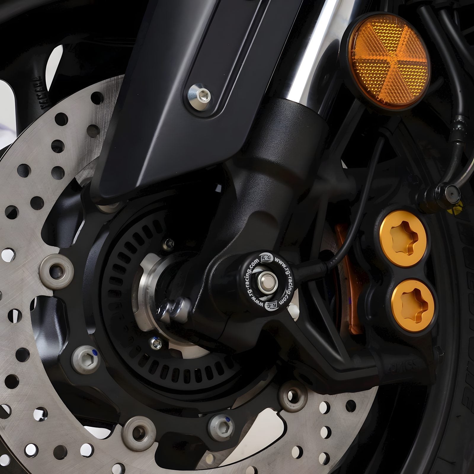 PROTEZIONI PERNO FORCELLA ANT. COPPIA R&G PER YAMAHA T-MAX 560 2020 > 2022 NERO