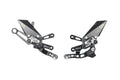 PEDANE REGOLABILI CON POGGIAPIEDE FISSO CAMBIO ROVESCIATO LIGHTECH COMPATIBILE PER APRILIA RSV4 2018 2019 2020 2021 2022 2023 NERO FTRAP006