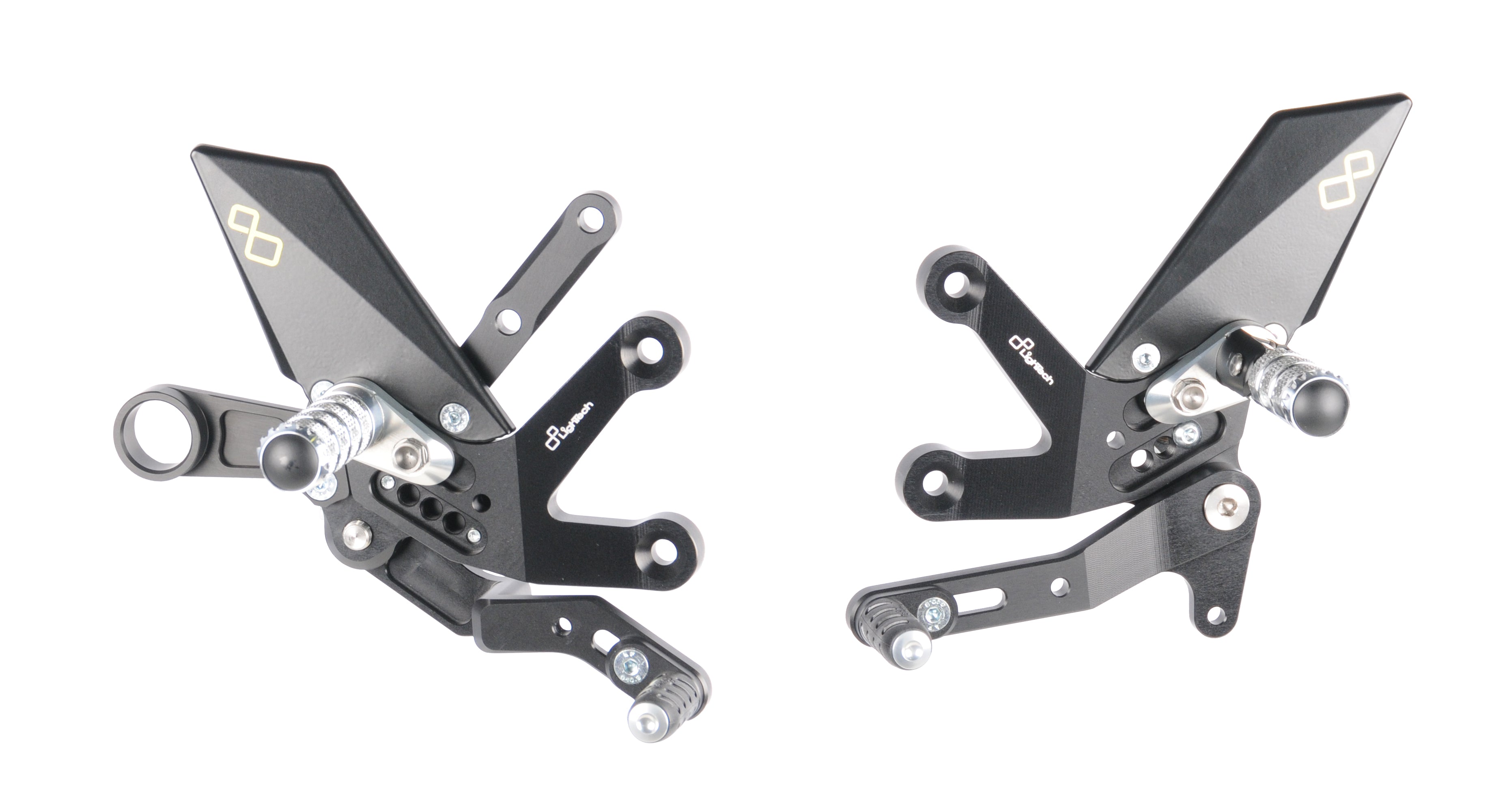 PEDANE REGOLABILI CON POGGIAPIEDE FISSO CAMBIO STANDARD / ROVESCIATO LIGHTECH COMPATIBILE PER SUZUKI GSX-S 1000 2015 2016 2017 2018 2019 2020 2021 2022 2023 NERO FTRSU003