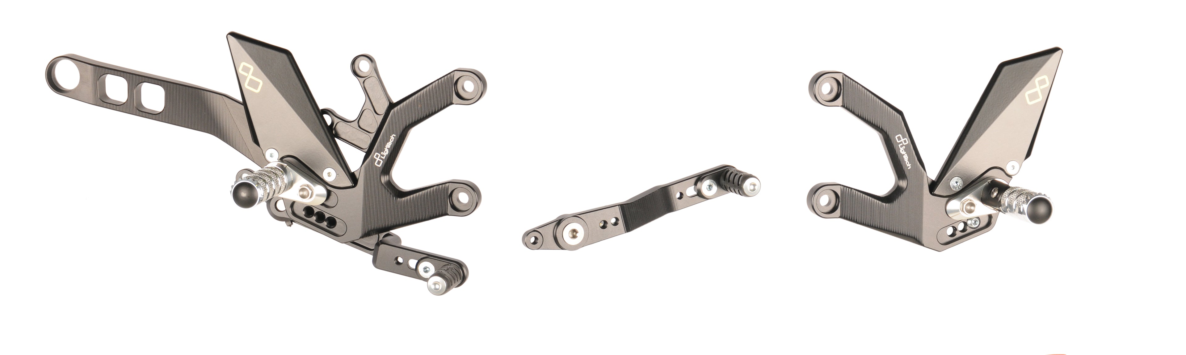 PEDANE REGOLABILI CON POGGIAPIEDE FISSO CAMBIO STANDARD / ROVESCIATO LIGHTECH COMPATIBILE PER YAMAHA MT-10 2016 2017 2018 2019 2020 2021 NERO FTRYA011