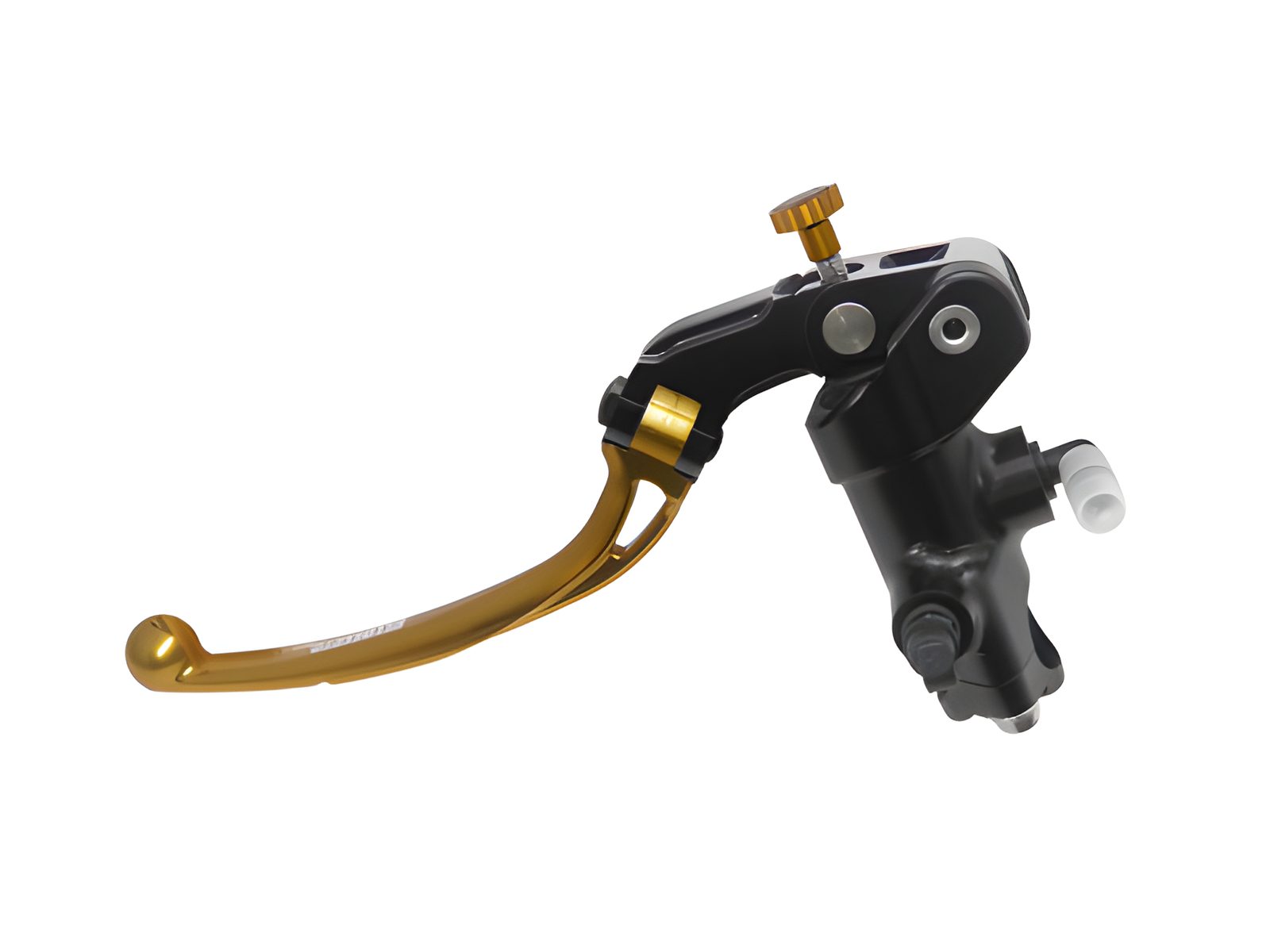 POMPA FRIZIONE RADIALE 16X16 FORGIATA ACCOSSATO CON LEVA SNODATA PER IMPIANTI MONO DISCO, COLORE (POMELLO+LEVA) ORO