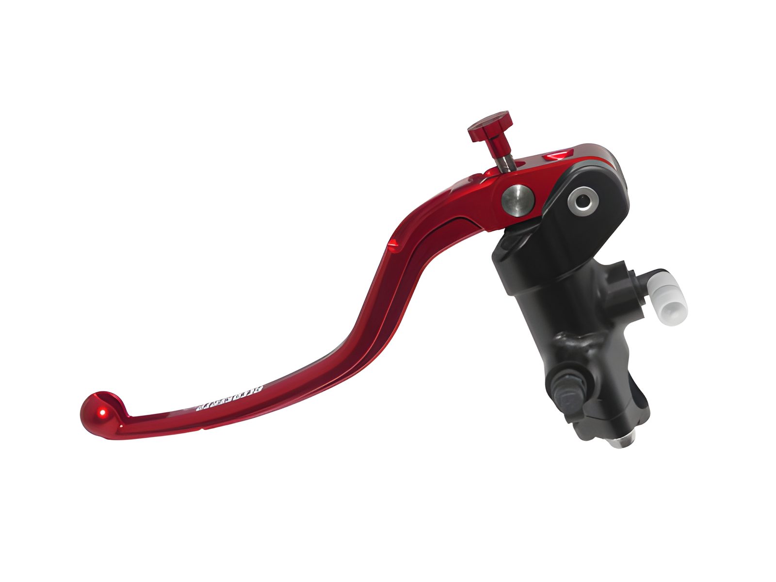 POMPA FRIZIONE RADIALE 16X18 FORGIATA ACCOSSATO LEVA FISSA PER IMPIANTI MONO DISCO, COLORE (POMELLO+LEVA) Rosso