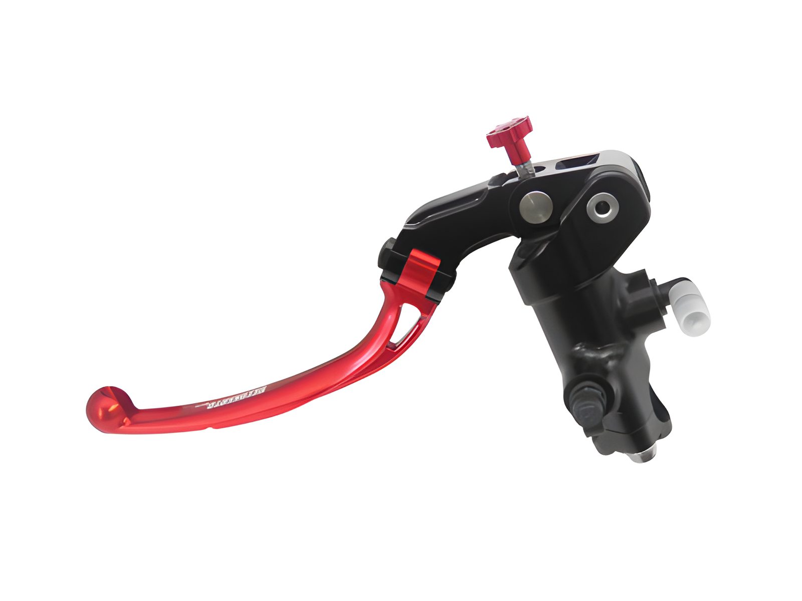 POMPA FRIZIONE RADIALE 19X20 FORGIATA ACCOSSATO CON LEVA SNODATA PER IMPIANTI BIDISCO, COLORE (POMELLO+LEVA) ROSSO