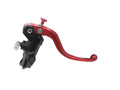 POMPA FRENO RADIALE 19X19 FORGIATA ACCOSSATO LEVA FISSA PER IMPIANTI BIDISCO, COLORE (POMELLO+LEVA) ROSSO