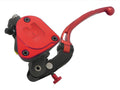 POMPA FRIZIONE RADIALE 16X18 FORGIATA ACCOSSATO CON LEVA SNODATA PER IMPIANTI MONODISCO, COLORE (POMELLO+LEVA+TAPPO) ROSSO
