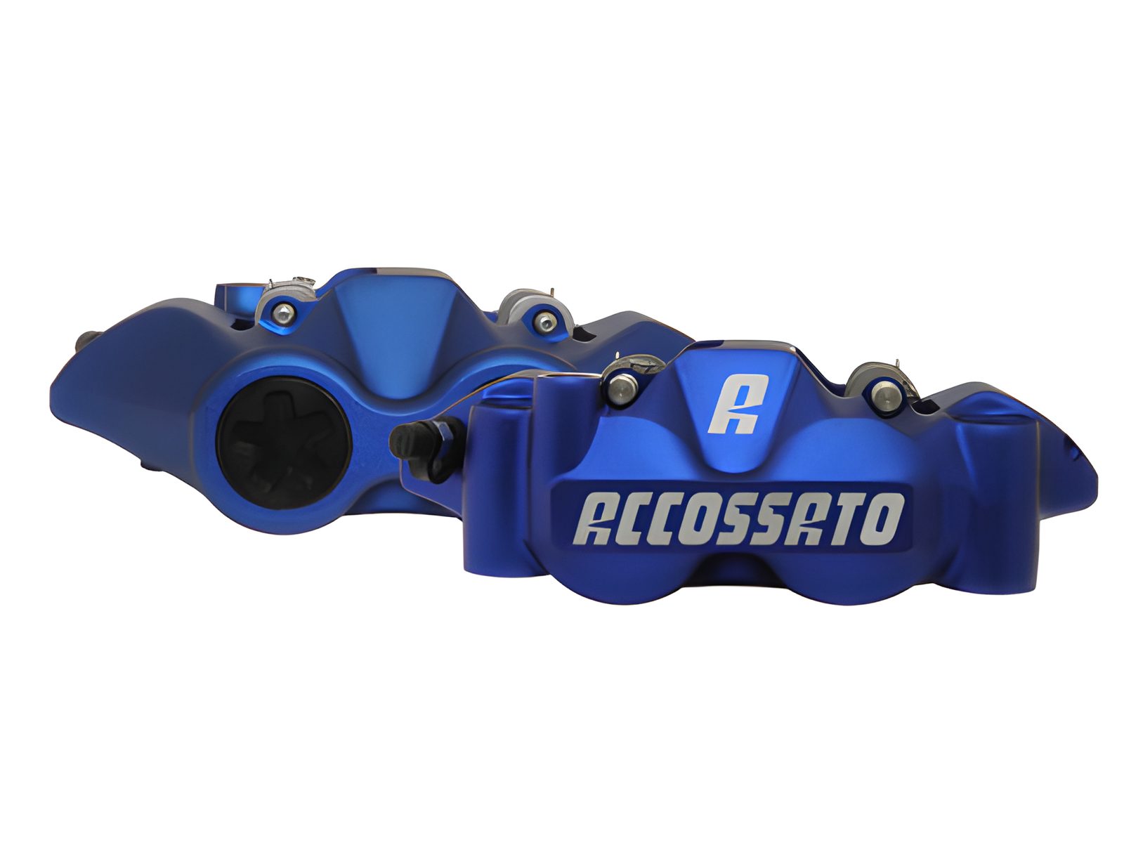 ACCOSSATO SET PINZE RADIALI INT.108 PISTONI IN ALLUMINIO ANOD.BLU PASTIGLIE ST