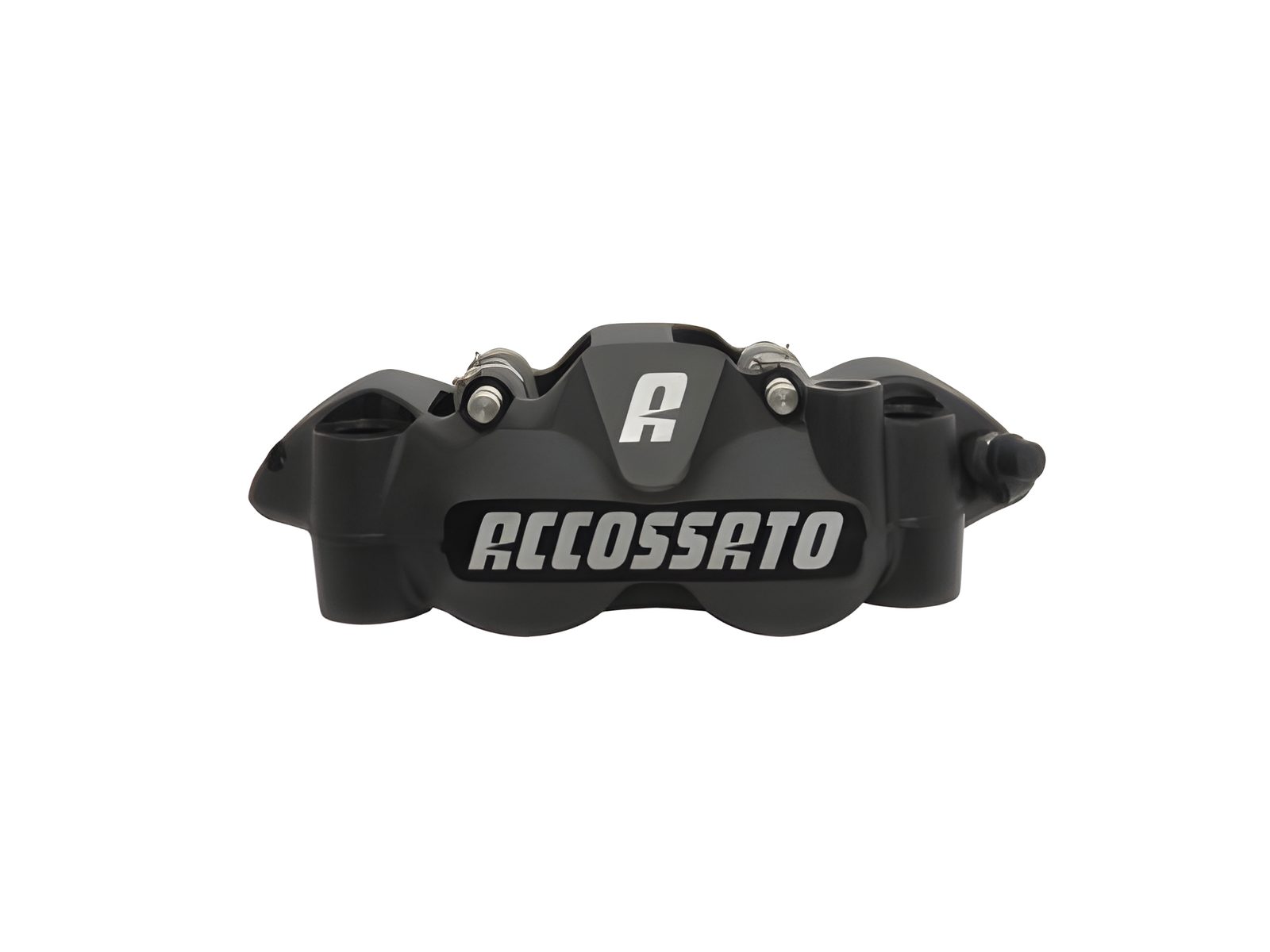 ACCOSSATO PINZA RADIALE DX, INT.108 PISTONI IN ALLUMINIO ANOD.NERA PASTIGLIE ST