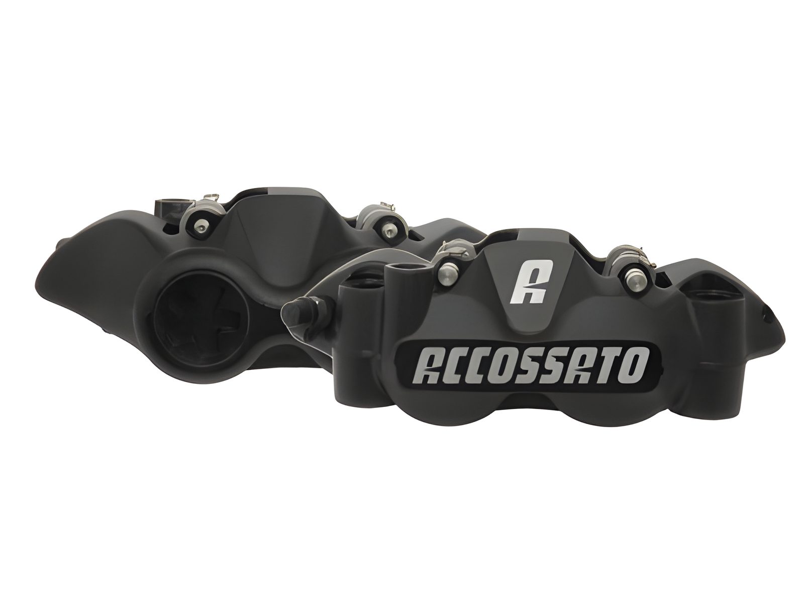 ACCOSSATO SET PINZE RADIALI INT.108 PISTONI IN ALLUMINIO ANOD.NERA PASTIGLIE ST