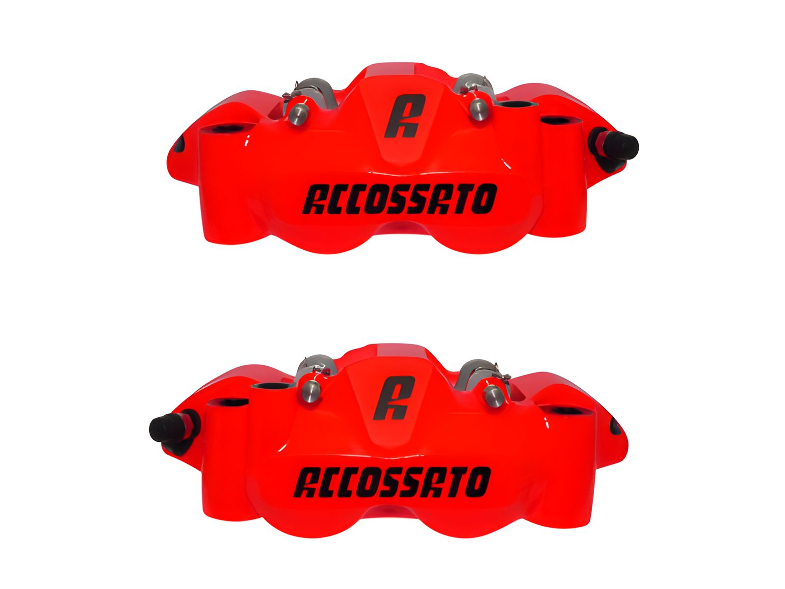 ACCOSSATO SET PINZE RAD. INT.108 PISTONI IN ALL. VERN.ROSSO FLUO PASTIGLIE ZXC