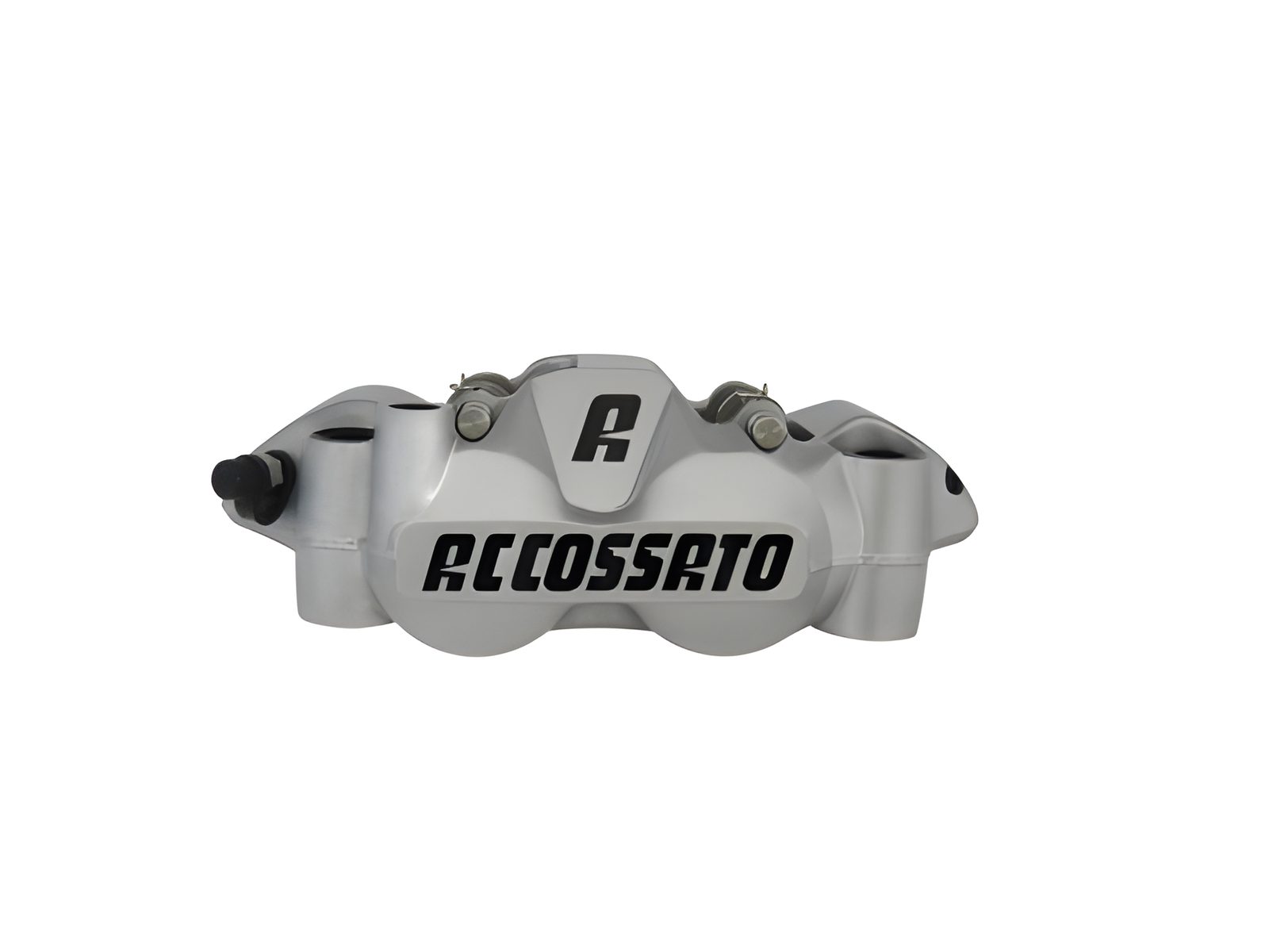 ACCOSSATO PINZA RADIALE SX INT.108 PISTONI ALLUMINIO VERN.SILVER PASTIGLIE ST