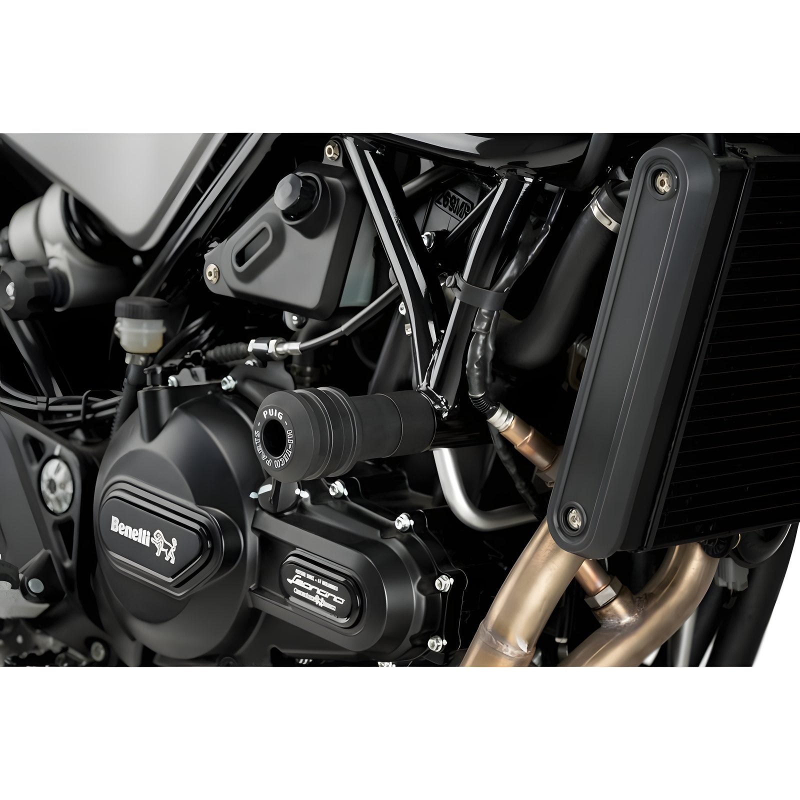 TAMPONI PARATELAIO MOD. VINTAGE 2.0 PUIG COMPATIBILE PER BENELLI LEONCINO 500 TRAIL 2015 > 2024 NERO COPPIA 20423N