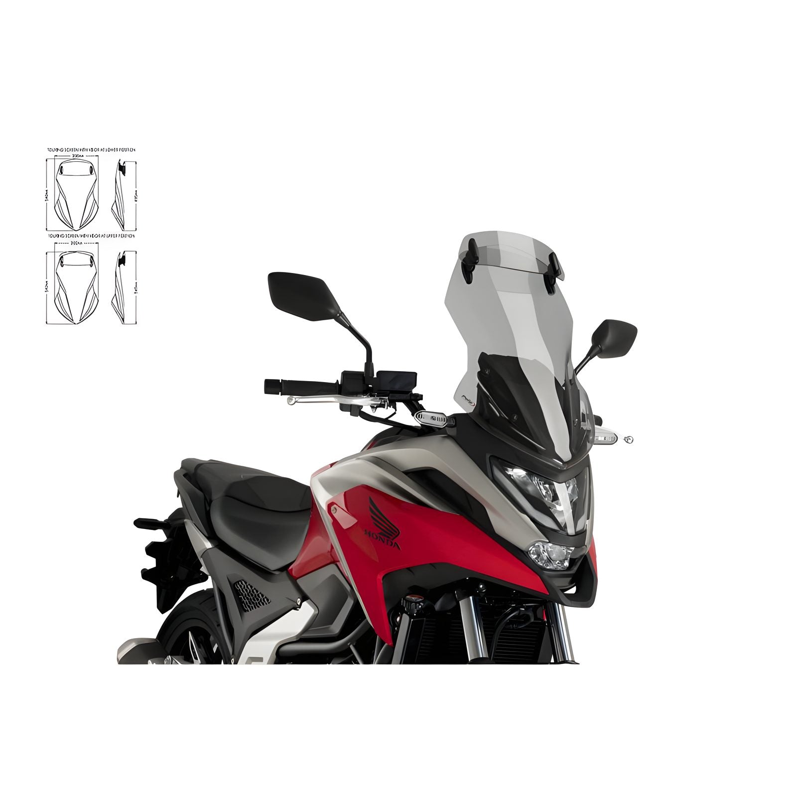 CUPOLINO TOURING-VISIERA PUIG COMPATIBILE PER HONDA NC 750 DCT 2021 > 2025 FUME CHIARO 20753H
