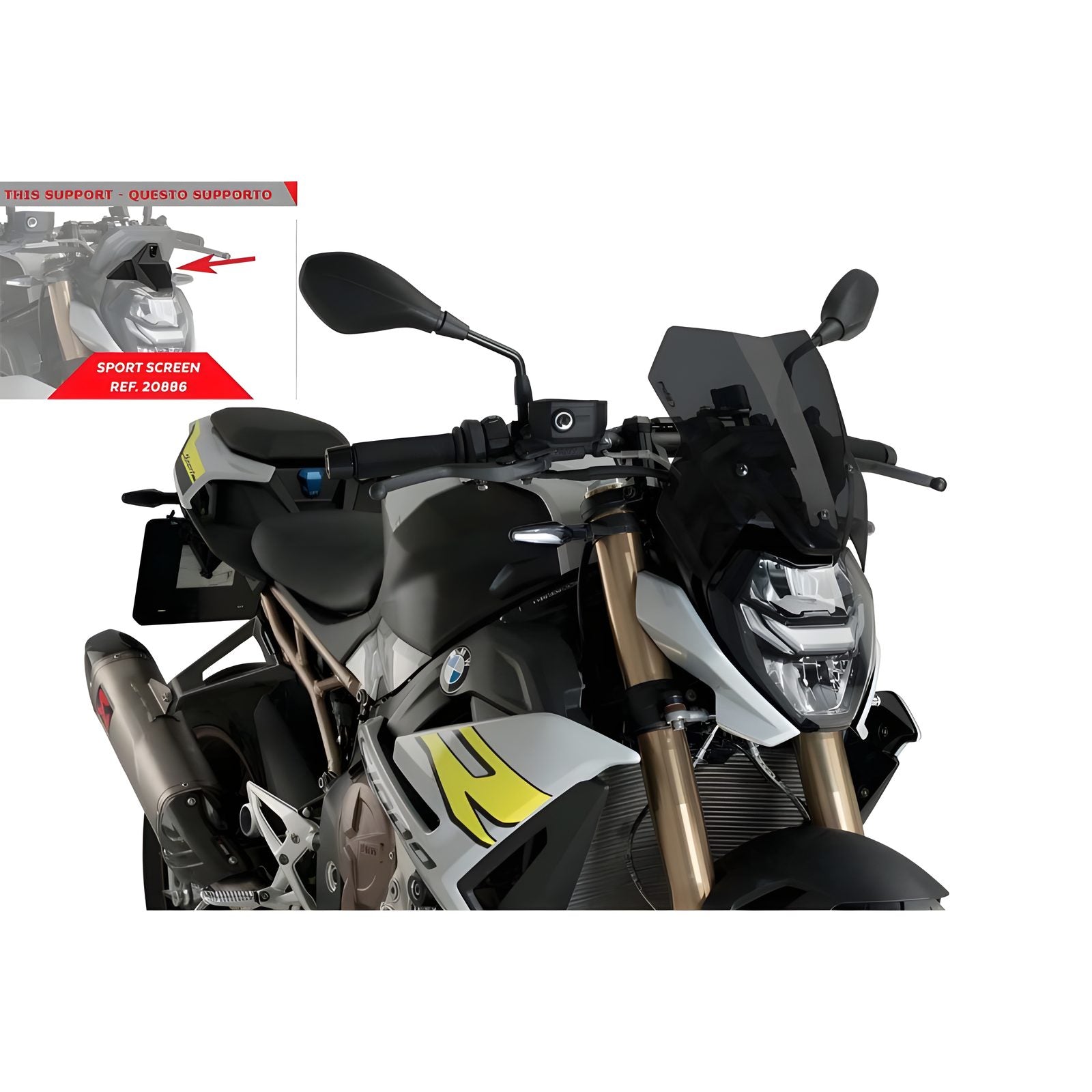 CUPOLINO NAKED N.G. SPORT PUIG COMPATIBILE PER BMW M 1000 R 2023 > 2024 FUME SCURO 20886F