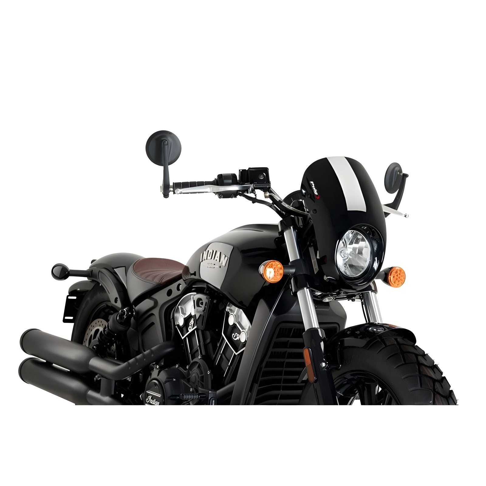 CUPOLINO SEMICARENATO ANARCHY PUIG COMPATIBILE PER INDIAN SCOUT 1100 BOBBER 2018 > 2024 NERO 21092N