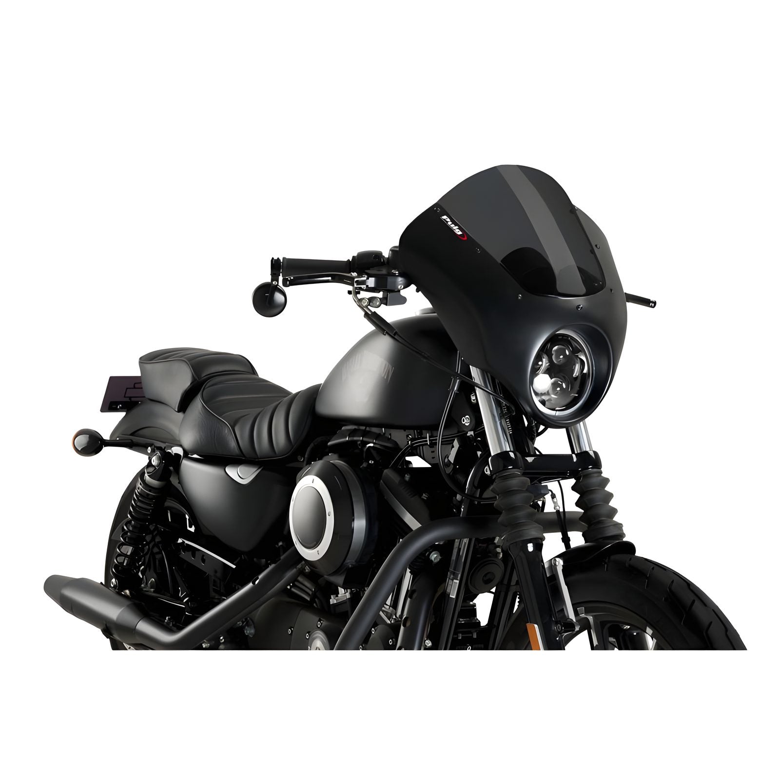CUPOLINO SEMICARENATO DARK NIGHT PUIG COMPATIBILE PER HARLEY DAVIDSON SPORTSTER 883 IRON 2009 > 2012 FUME SCURO 21097F