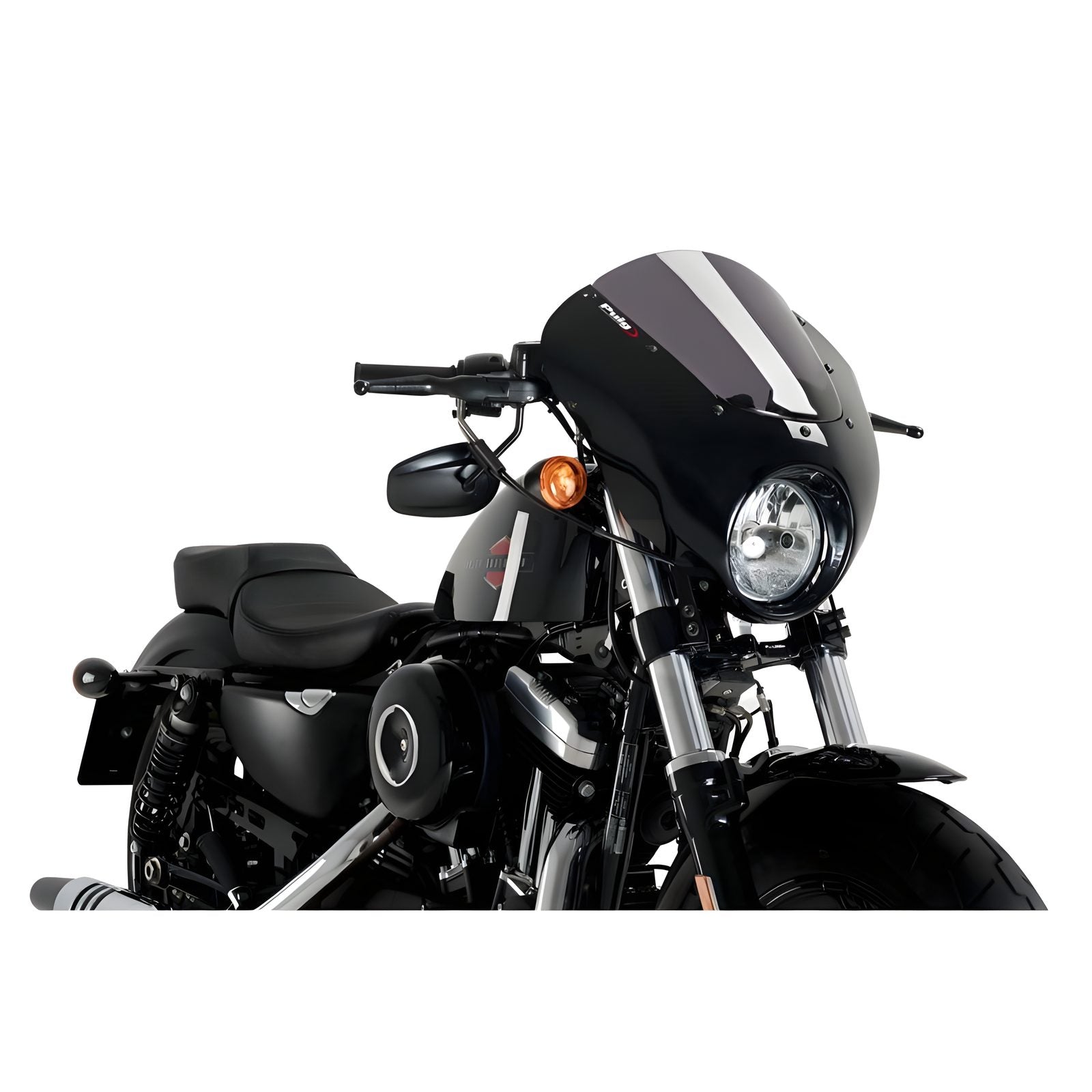 CUPOLINO SEMICARENATO DARK NIGHT PUIG COMPATIBILE PER HARLEY DAVIDSON SPORTSTER 1200 FORTY-EIGHT 2010 > 2020 FUME SCURO 21098F