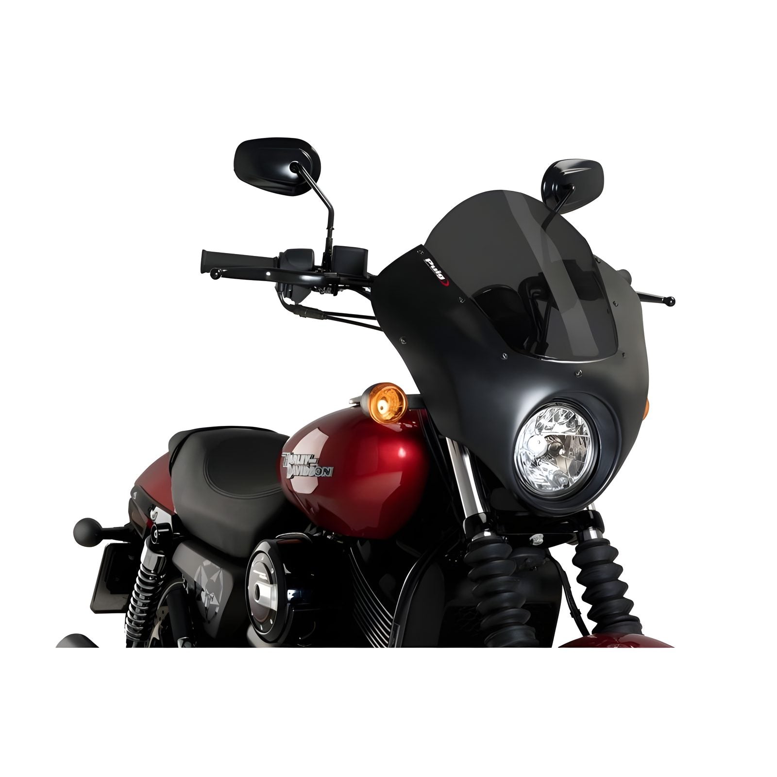 CUPOLINO SEMICARENATO DARK NIGHT PUIG COMPATIBILE PER HARLEY DAVIDSON STREET 750 2015 > 2020 FUME SCURO 21099F