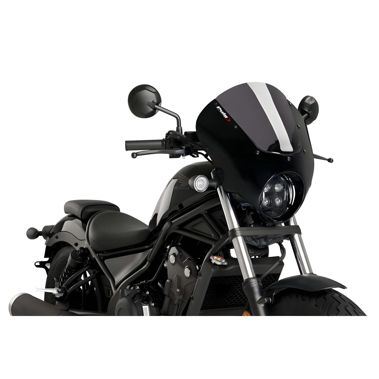 CUPOLINO SEMICARENATO DARK NIGHT PUIG COMPATIBILE PER HONDA REBEL CMX500 2020 > 2024 FUME SCURO 21102F