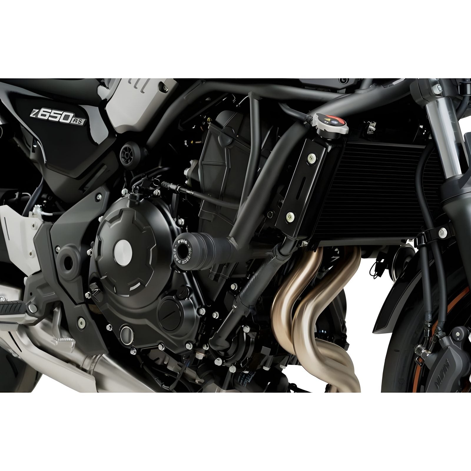 TAMPONI PARATELAIO MOD. VINTAGE 2.0 PUIG COMPATIBILE PER KAWASAKI Z 650 RS 2022 > 2024 NERO COPPIA 21118N