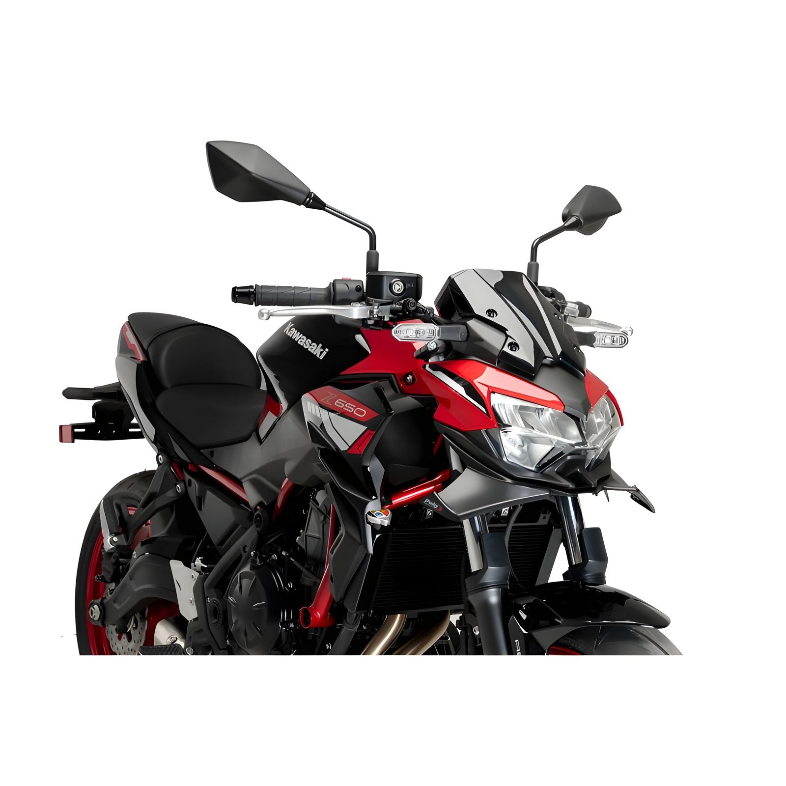 SPOILER ANTERIORE DOWNFORCE NAKED PUIG COMPATIBILE PER KAWASAKI Z 650 2020 > 2023 NERO OPACO 21134J
