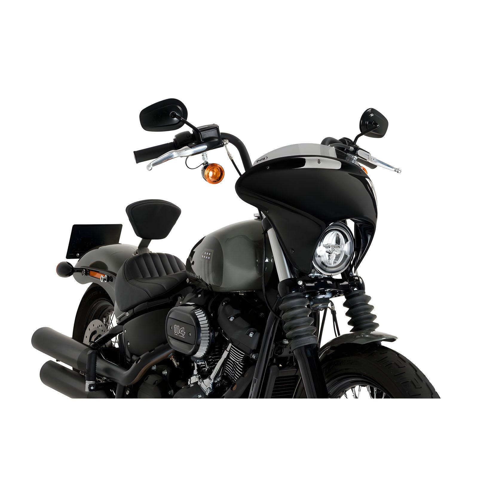 CUPOLINO BATWING SML SPORT PUIG COMPATIBILE PER HARLEY DAVIDSON SOFTAIL 1868 STREET BOB 2021 > 2023 FUME CHIARO 21214H