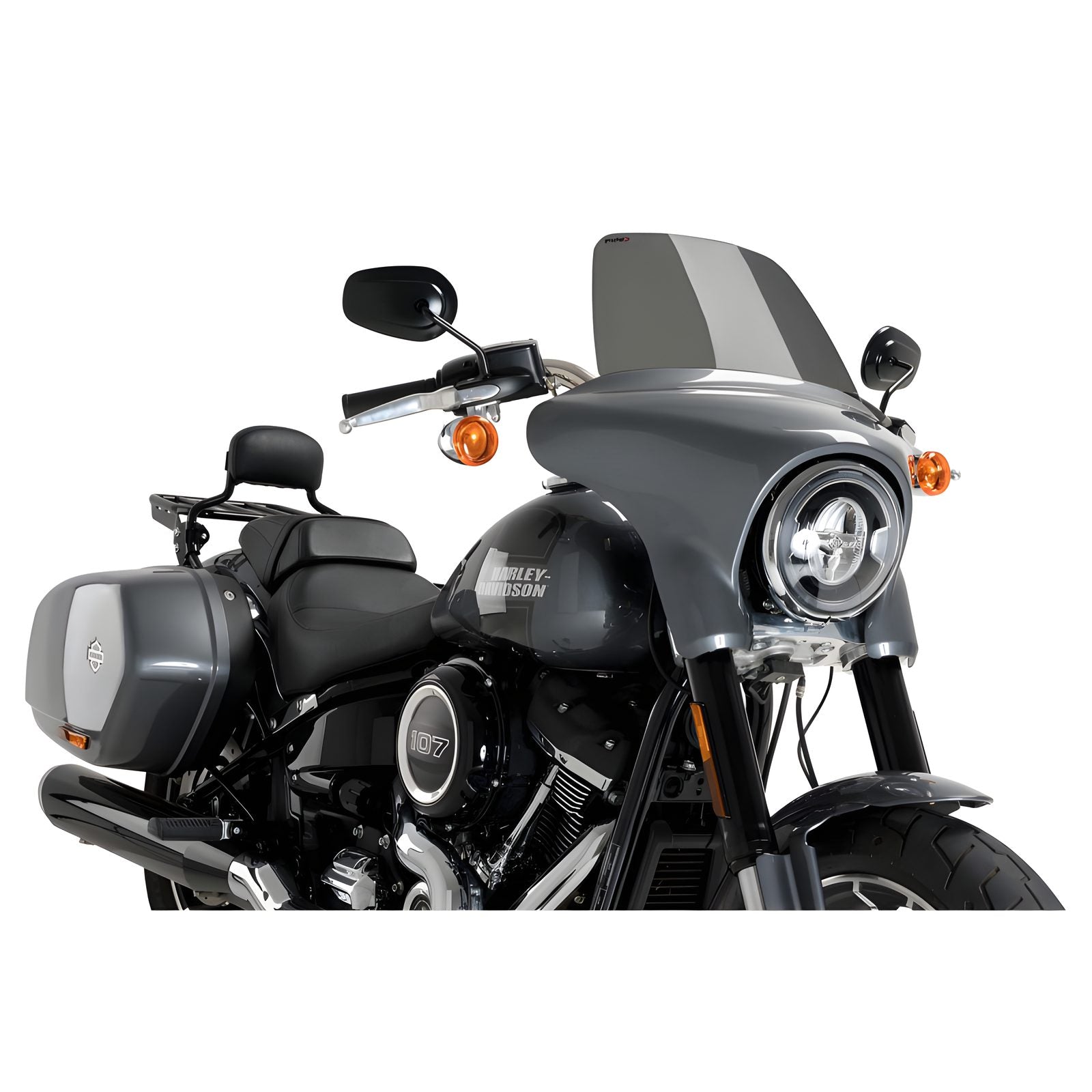 CUPOLINO HIGH-ROAD TOURING PUIG COMPATIBILE PER HARLEY DAVIDSON SOFTAIL 1745 SPORT GLIDE 2018 > 2024 FUME SCURO 21236F