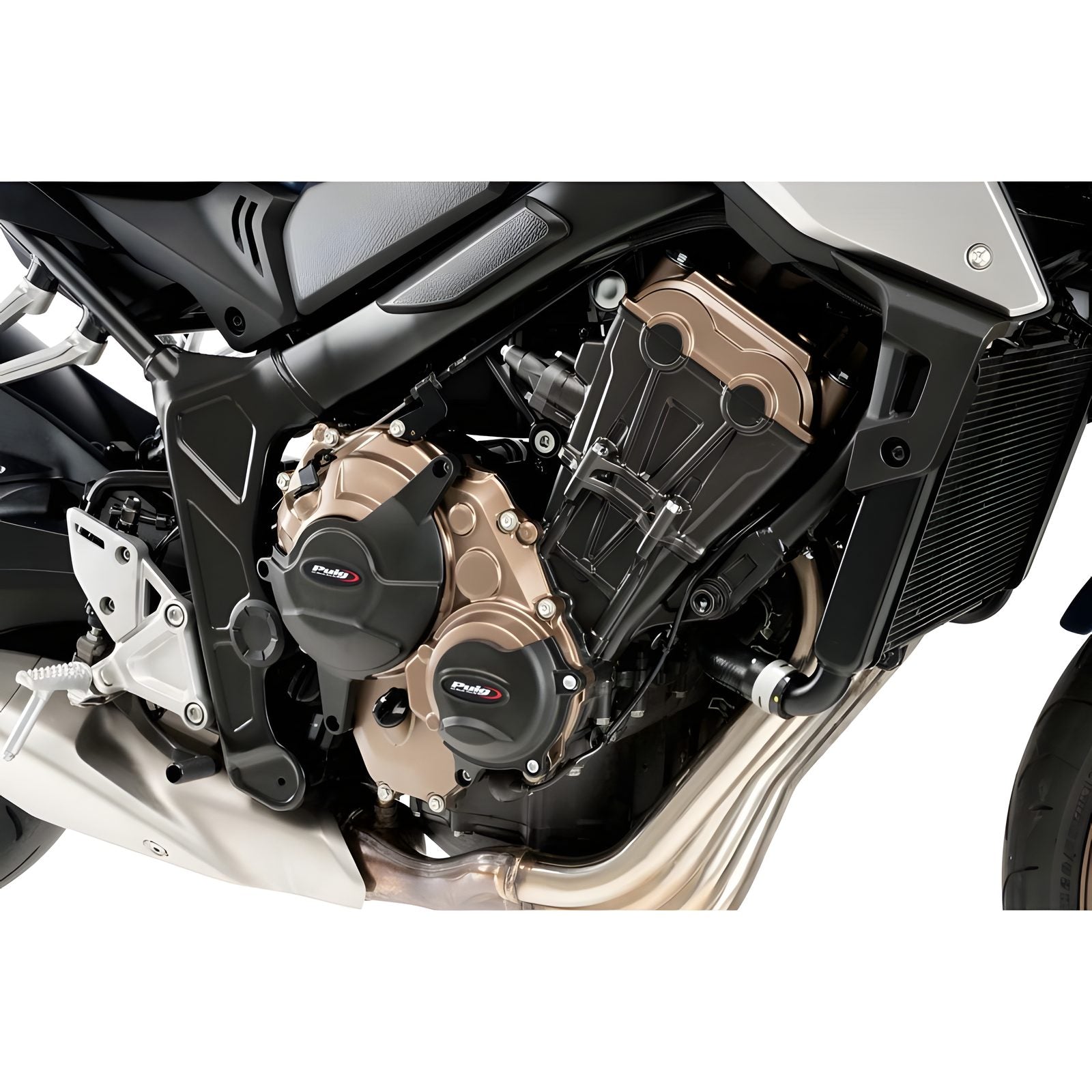 KIT PROTEZIONE CARTER MOTORE PUIG COMPATIBILE PER HONDA CBR 650 R 2019 > 2024 NERO 21367N